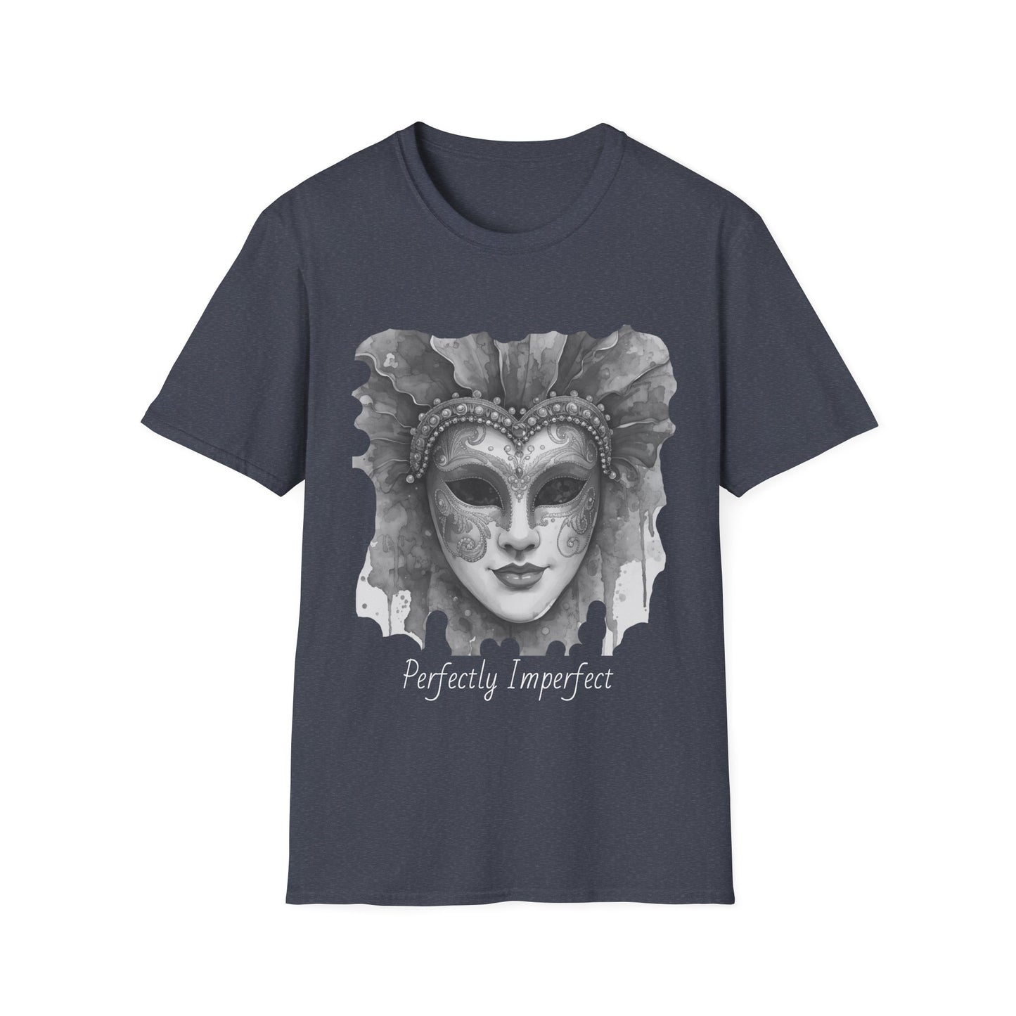 Masquerade Face T-Shirt — "Perfectly Imperfect" Watercolor Mask Tee