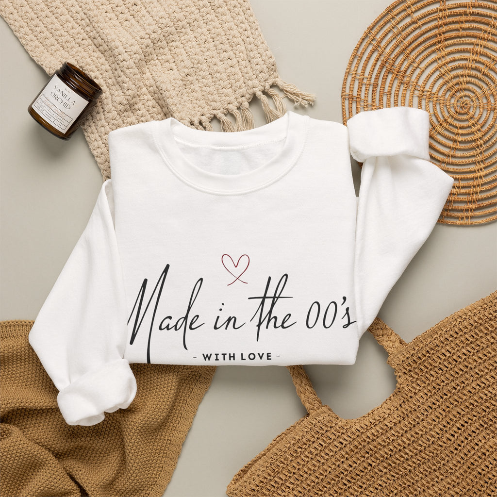 Made in the 00's Crewneck Sweatshirt — Retro 2000s Born With Love Pullover