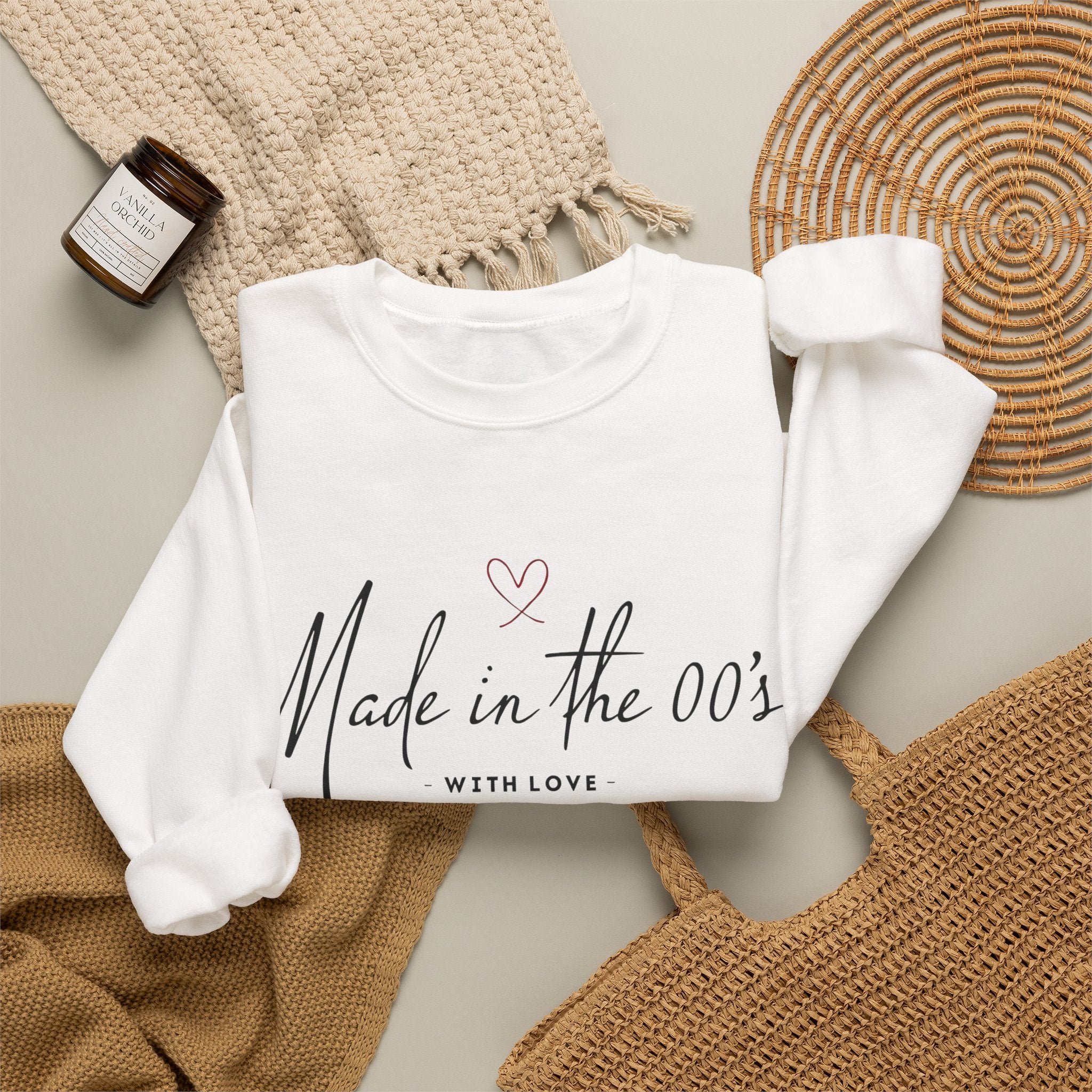 Made in the 00's Crewneck Sweatshirt — Retro 2000s Born With Love Pullover