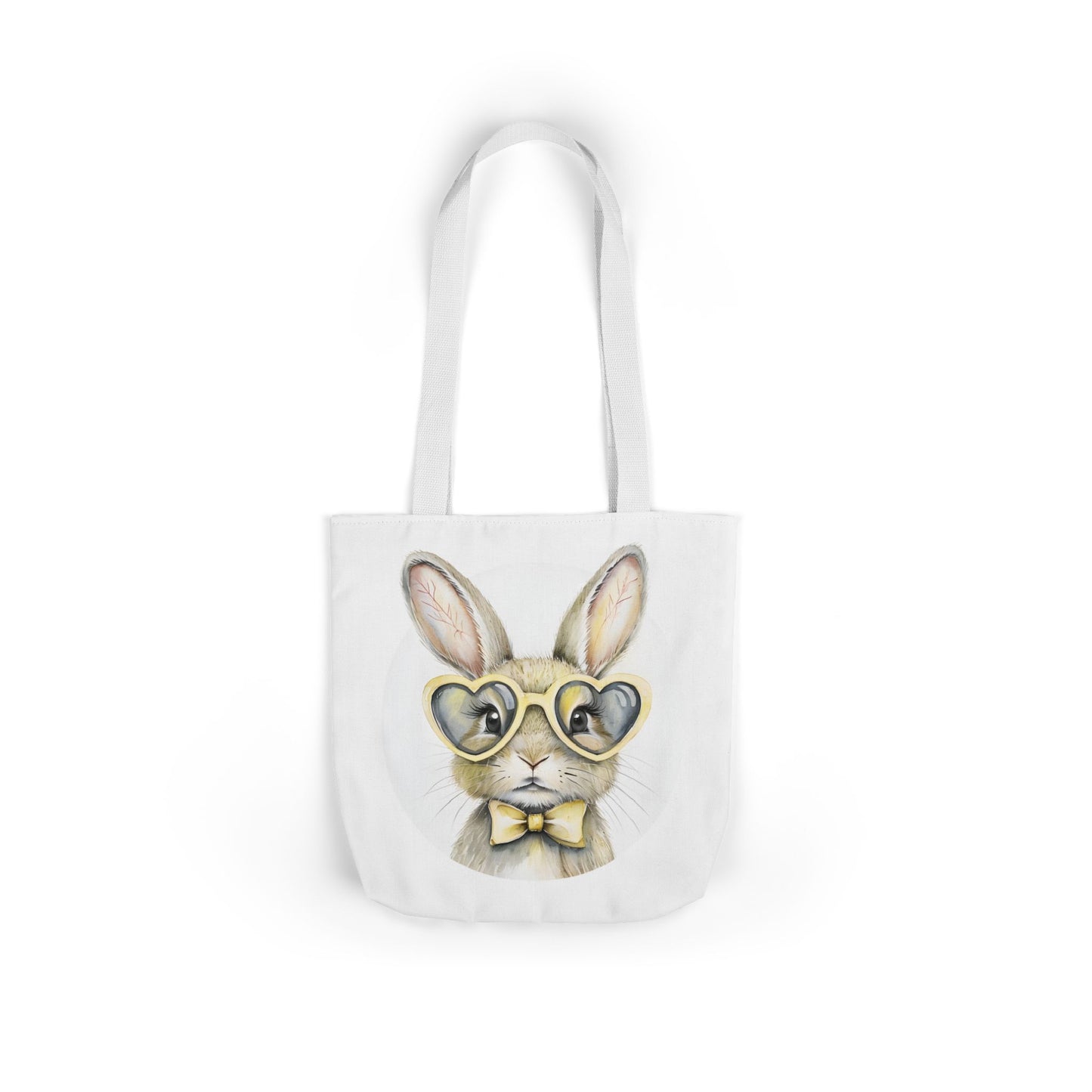 Chic Double Sided Bunny Canvas Tote Bag, Cute Eco-Friendly Shopper, Rabbit Gift, Spring Picnic, Easter Tote, Stylish Animal Art
