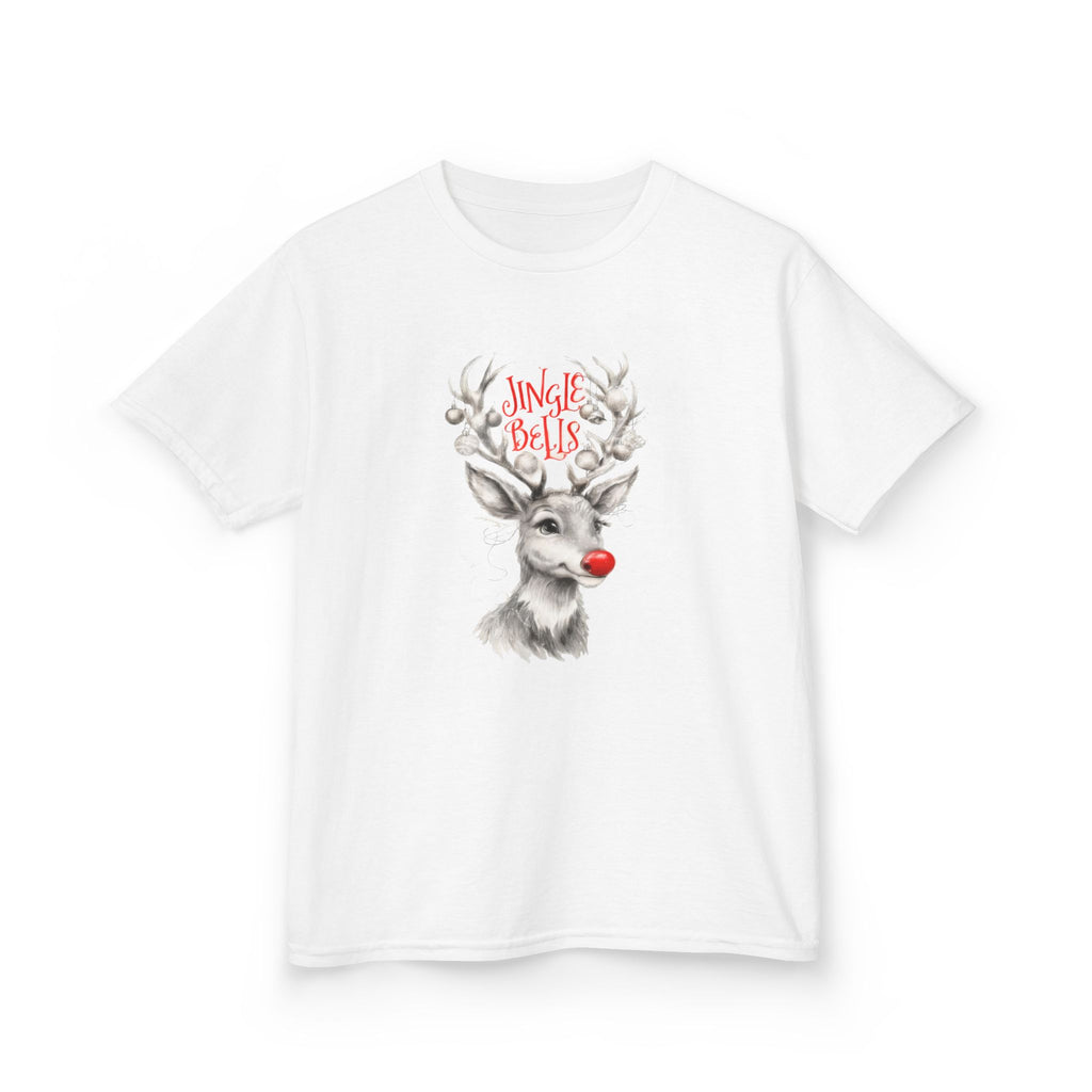 Kids Tee — 'Jingle Bells' Reindeer Christmas Shirt
