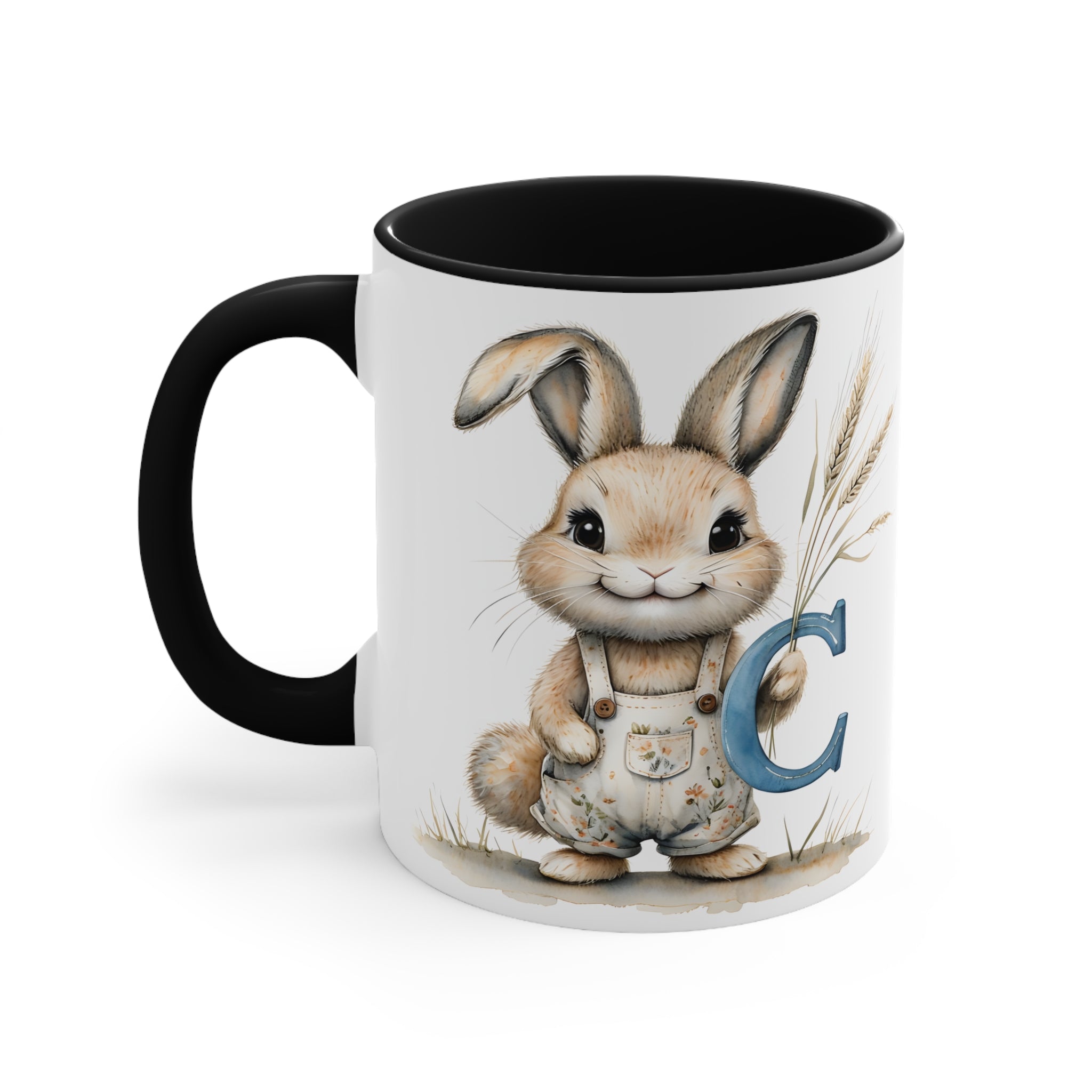 Charming Letter C Bunny Mug, Perfect for Spring Gifts, Easter Celebrations, Tea Lovers, Home Decor, Adorable Drinkware
