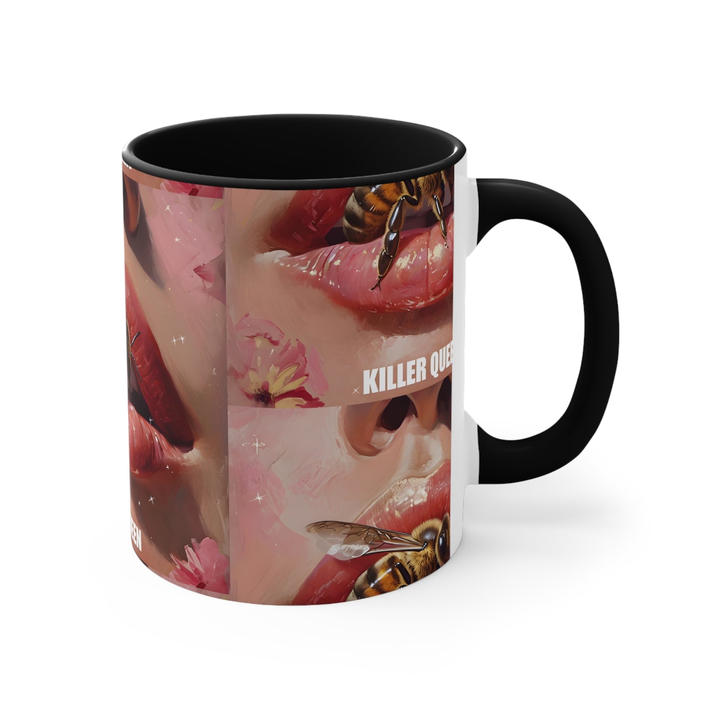 Surreal Killer Queen Bee Coffee Mug, Colorful Art Mug, 11oz Accent Mug, Unique Gifts, Home Decor, Bee Lover Gift, Artistic Drinkware