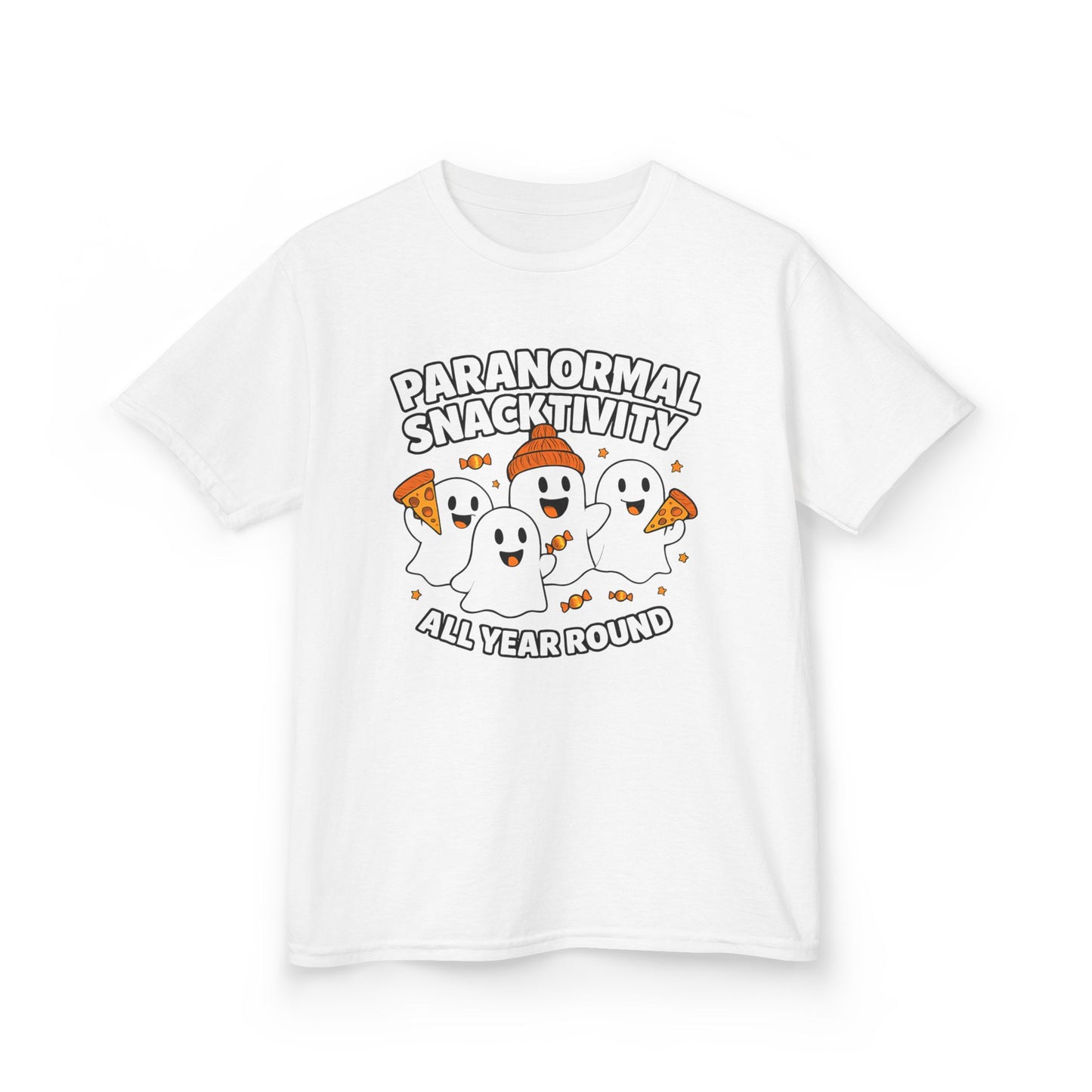 Kids Ghostly Snacktivity Tee - Fun Halloween T-Shirt for Kids, Halloween Costume Tee, Cute Ghost Shirt, Year-Round Spooky Style