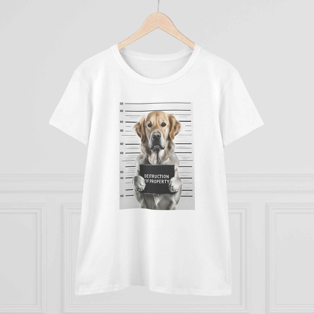 Playful Dog Mugshot Tee for Animal Lovers, Funny Shirt, Gift for Dog Moms, Pet Lovers Apparel, Cute Cotton Tee