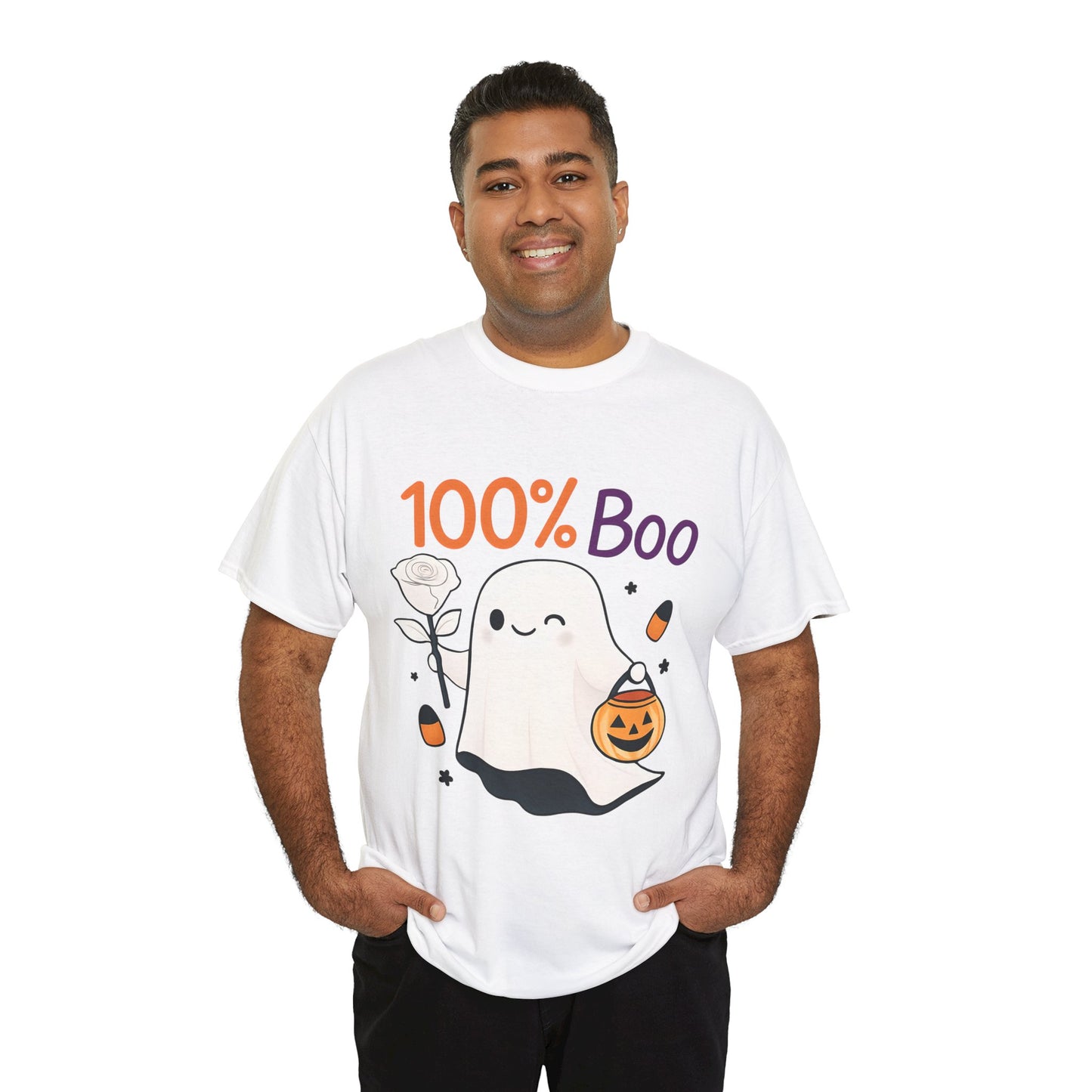 100% Boo Ghost Tee - Cute Halloween Unisex Shirt, Spooky T-Shirt, Halloween Costume Top, Fall Apparel, Ghost Lovers Gift