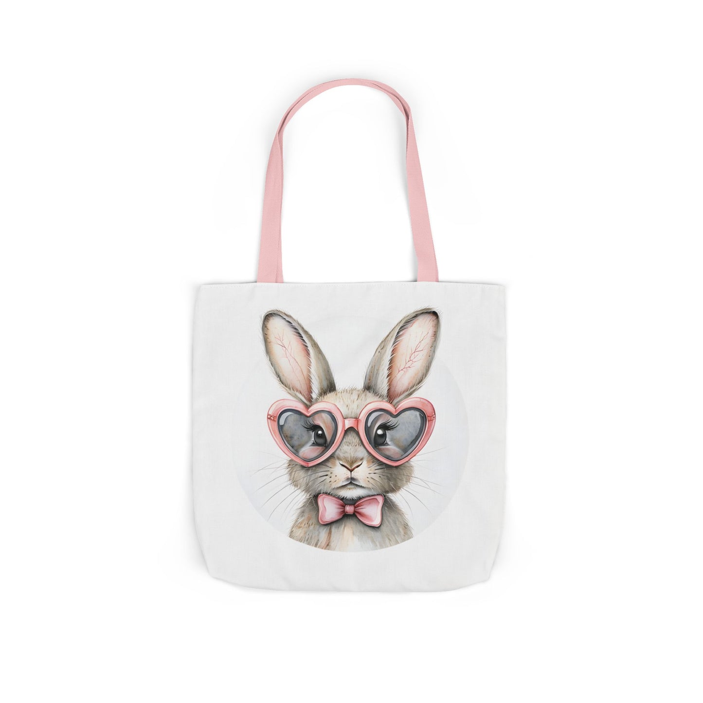 Cute Double Sided Bunny Canvas Tote Bag, Eco-Friendly Shopping Bag, Easter Gift, Spring Style Tote, Bunny Lover's Tote 3-Color Straps