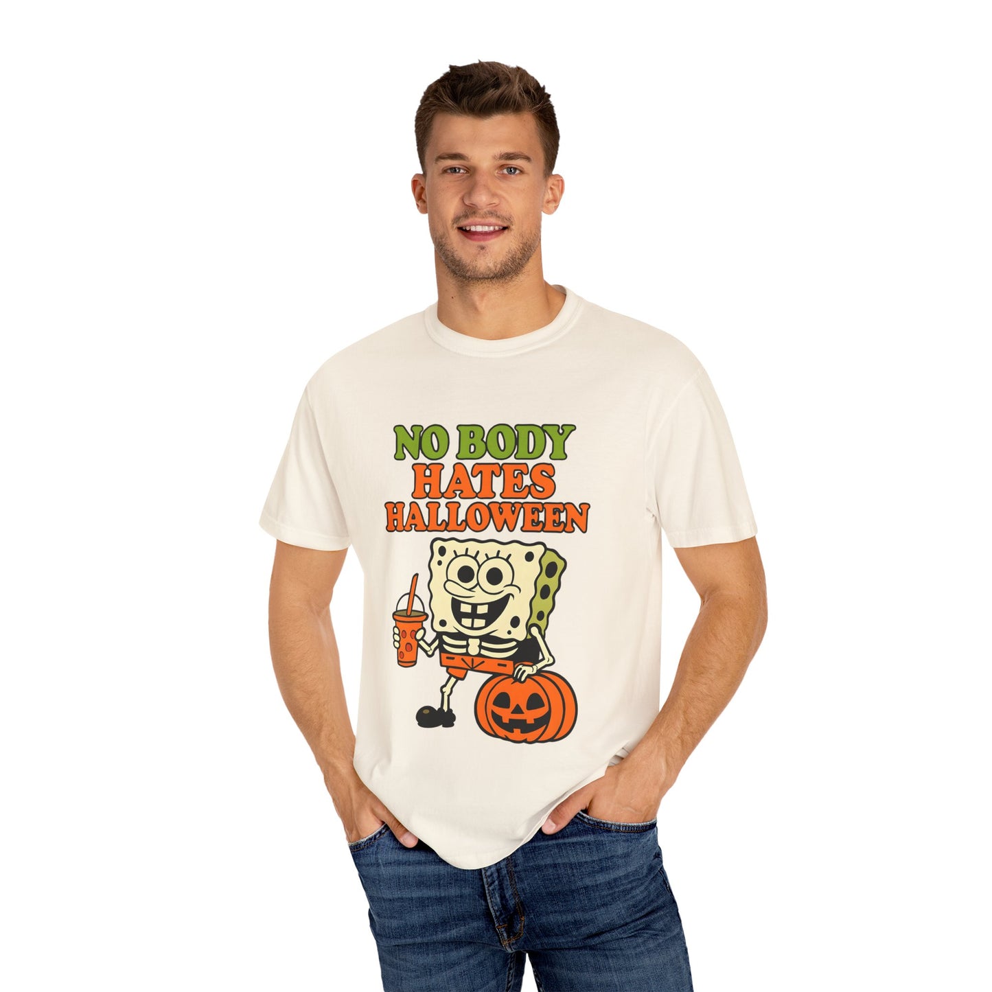Halloween T-Shirt featuring SpongeBob, Funny Halloween Shirt, Unisex Graphic Tee, Gift for Halloween Lovers, Costume Party Wear, Spooky Season Apparel