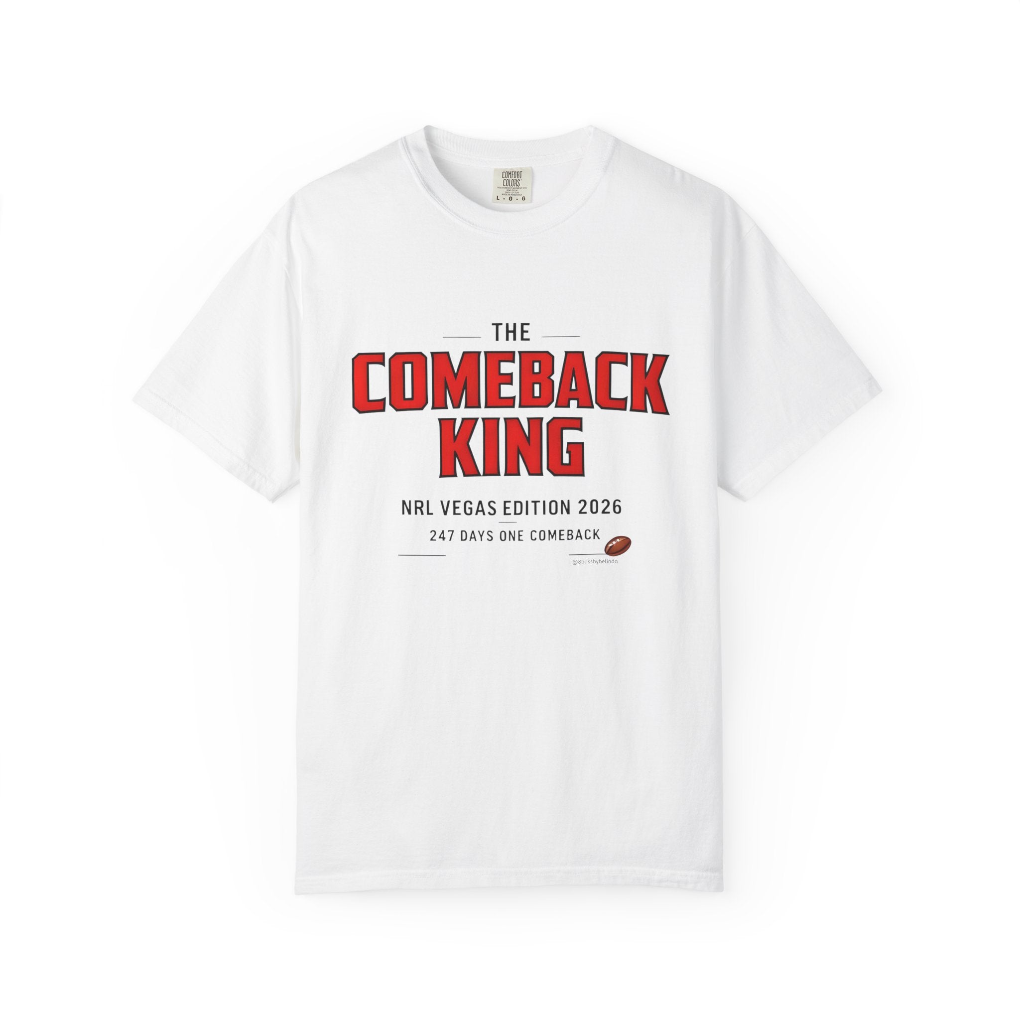 The Comeback King 'Ponga' NRL Vegas Edition 2026 Graphic T-Shirt — 'The Comeback King' Sports Humour Tee with Definition Print