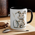 Whimsical Letter O Bunny Accent Mug, Cute Rabbit Coffee Cup for Spring, Easter Gift, Animal Lovers, Home Decor, 11oz