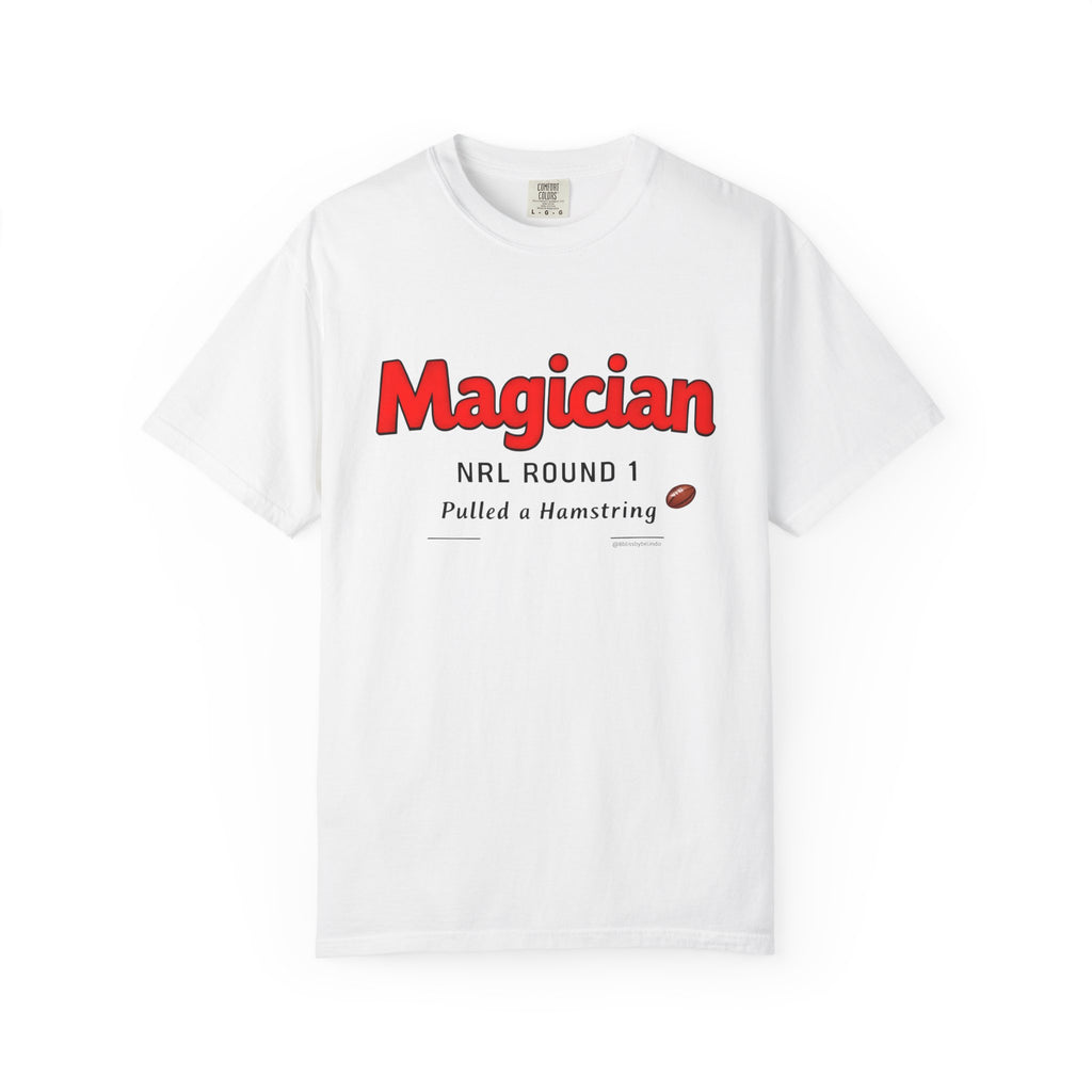 Magician "HG" NRL Round 1 Graphic T-Shirt — "Magician" Sports Humour Tee with Definition Print