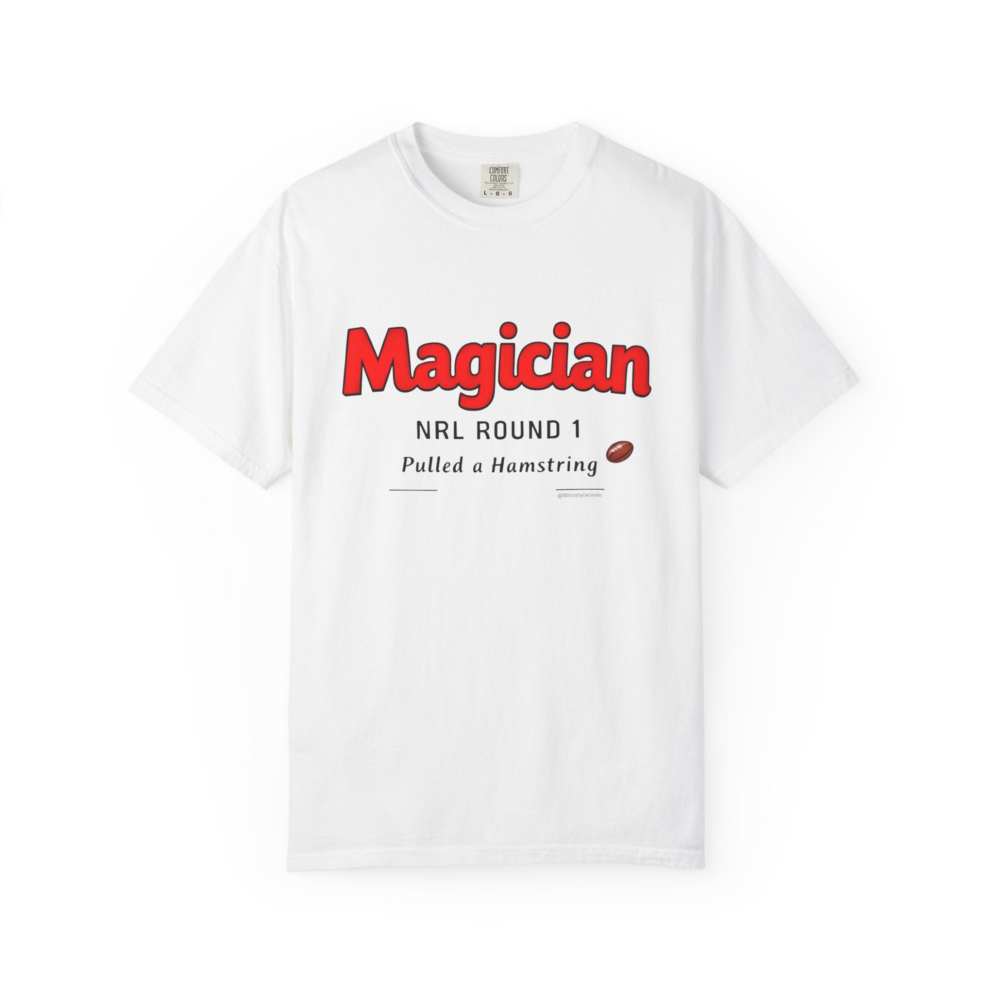 Magician "HG" NRL Round 1 Graphic T-Shirt — "Magician" Sports Humour Tee with Definition Print