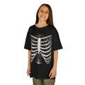 Kids skeleton ribcage graphic t-shirt in black, crew neck and short sleeves