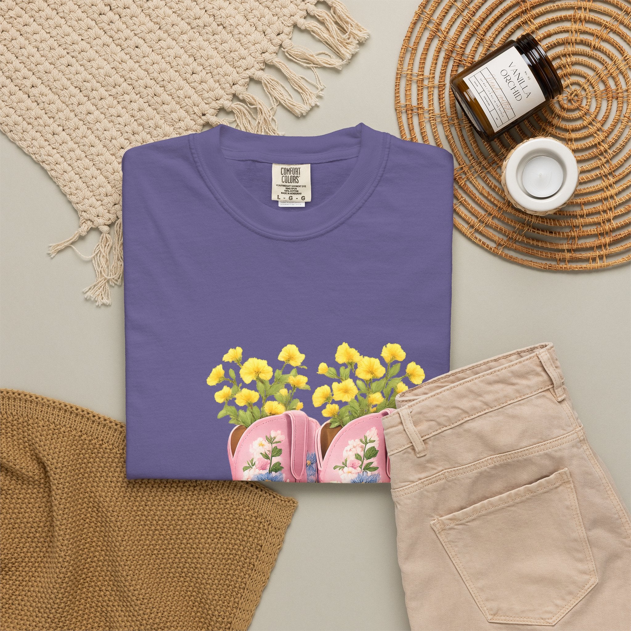 Walk A Mile Smiling T-Shirt – Cowboy Boot Graphic Tee