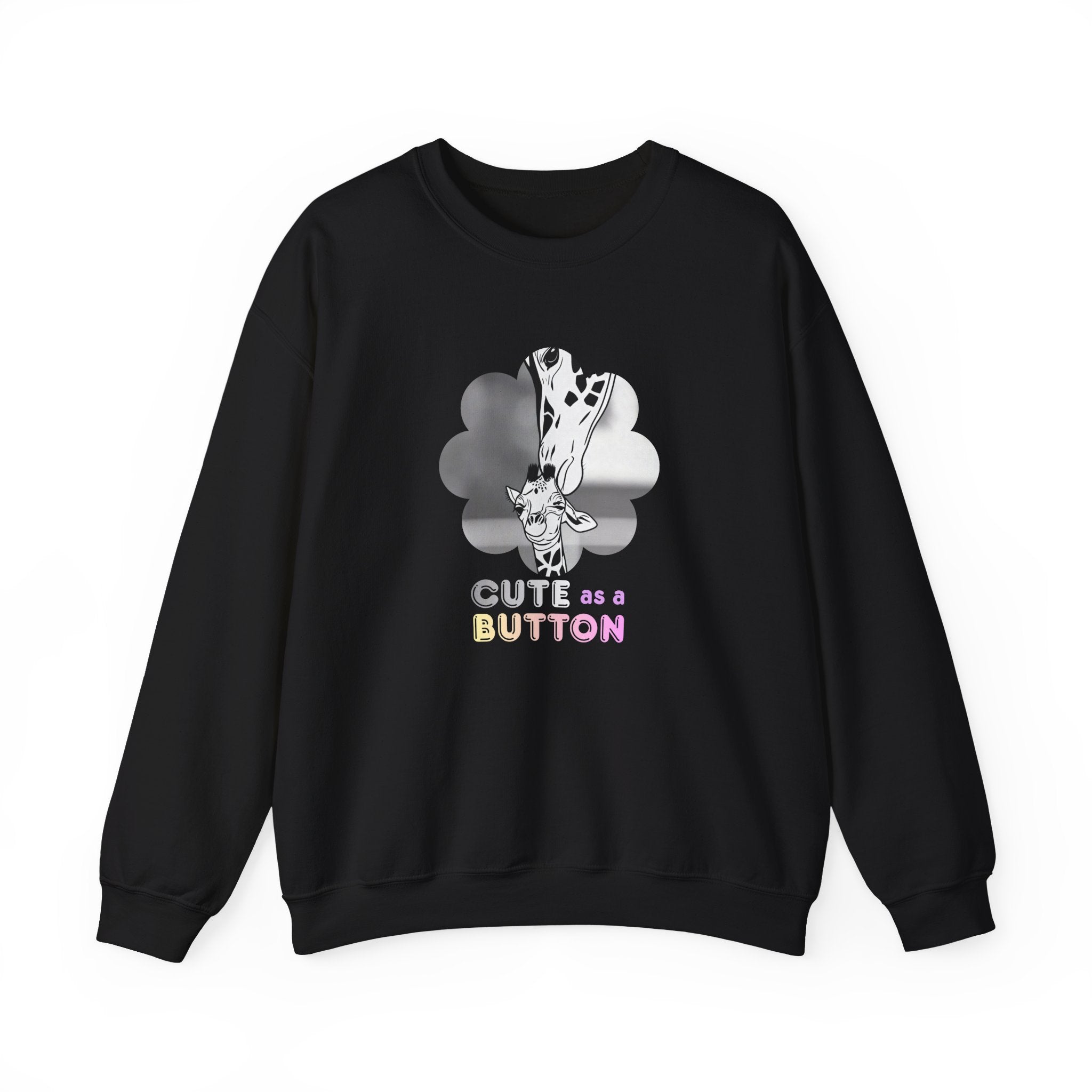 Crewneck Sweatshirt — Cute as a Button Giraffe Graphic