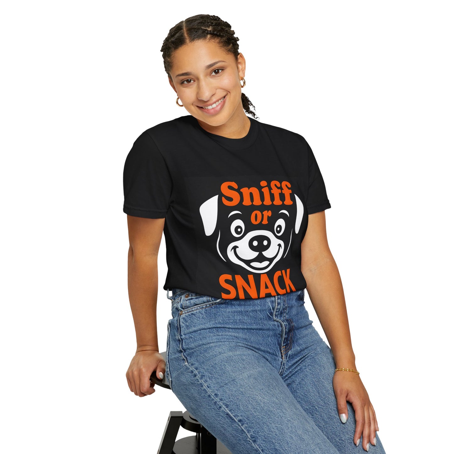 Playful Pet-Themed T-Shirt, Orange text Cute Dog Humor Tee, Gift for Dog Lovers, Fun Animal Apparel, Perfect for Birthdays, Casual Wear