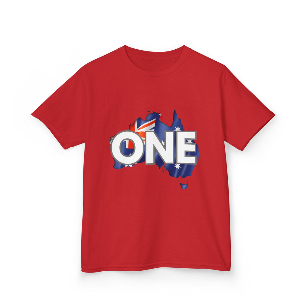Kids Tee — "ONE" Australia Map Flag Unity Design