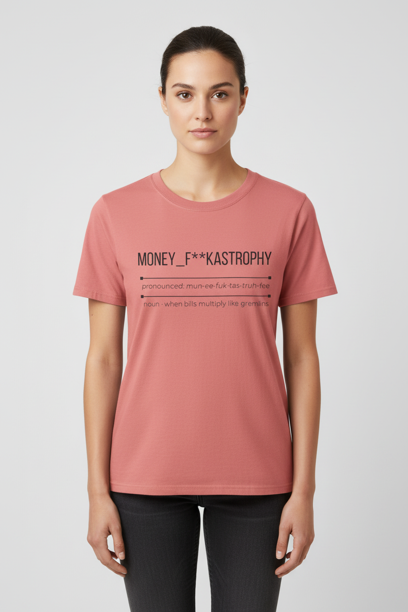 MONEY F**KASTROPHY Shirt – Funny Financial Chaos Tee | Relatable Graphic T-Shirt