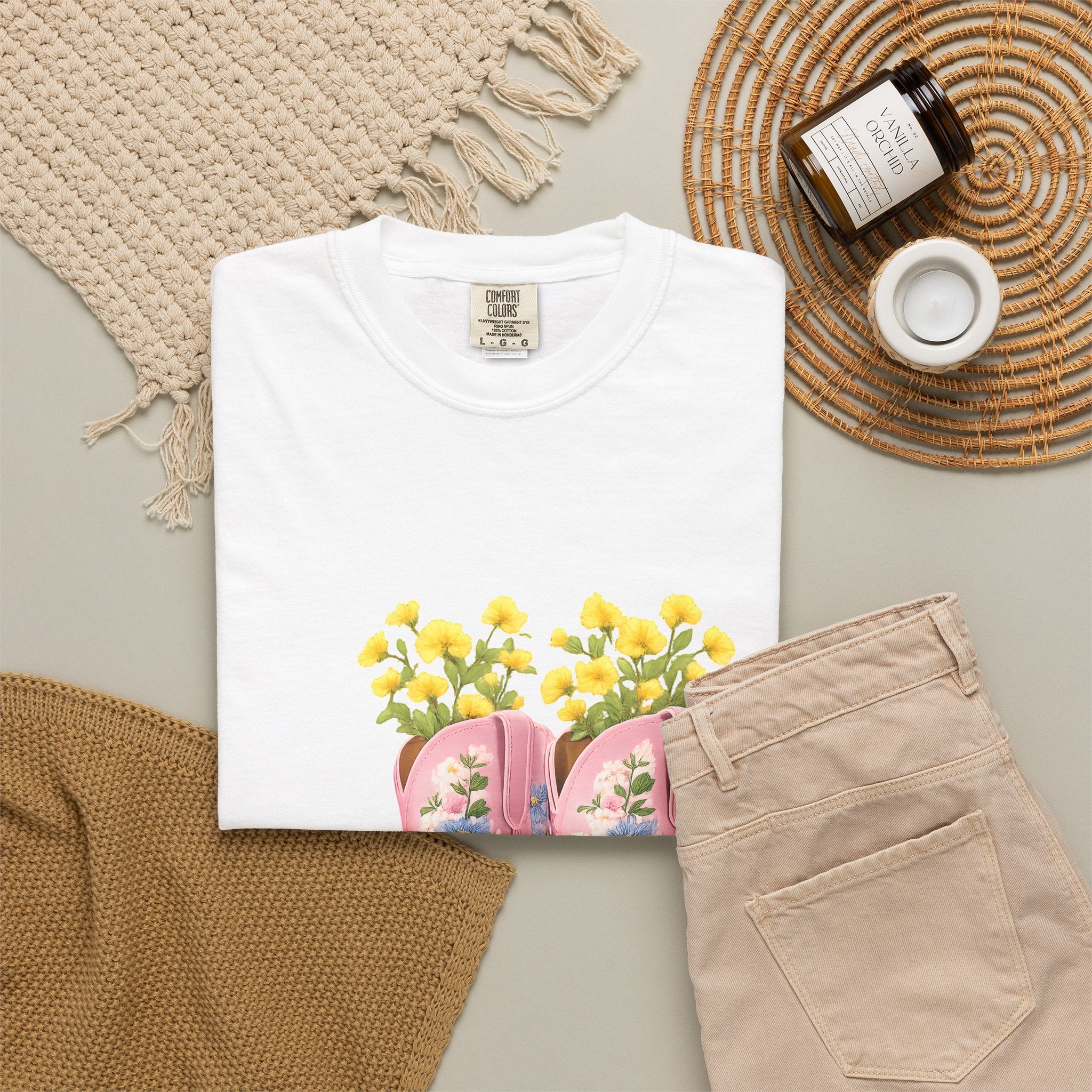 Walk A Mile Smiling T-Shirt – Cowboy Boot Graphic Tee