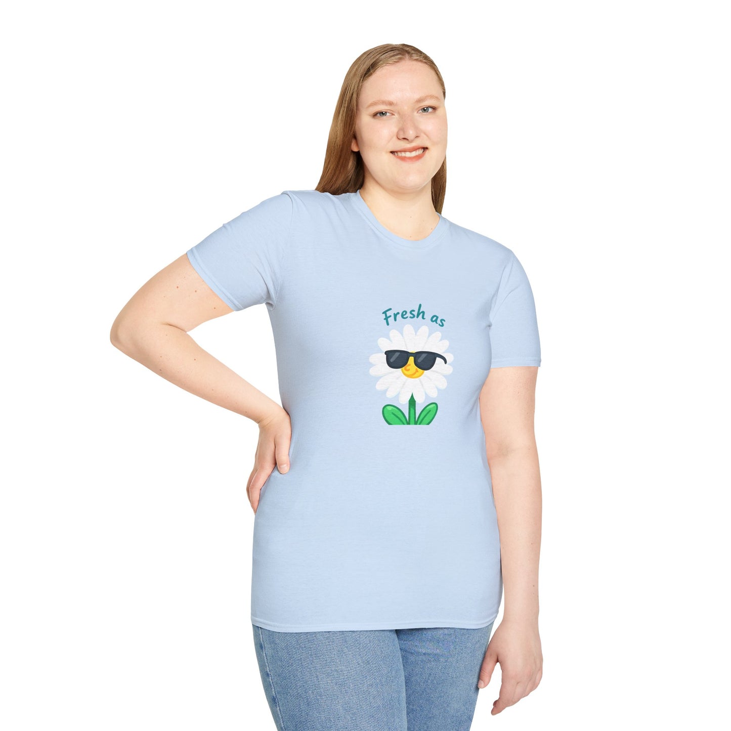 Fresh as a Daisy Unisex Softstyle T-Shirt, Floral Tee, Comfort Wear, Gift for Friends