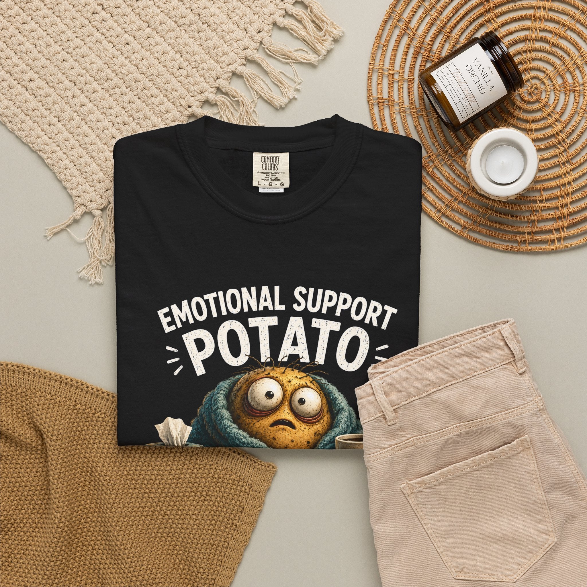Emotional Support Potato T-Shirt — 'Doing My Best' Funny Comfort Tee