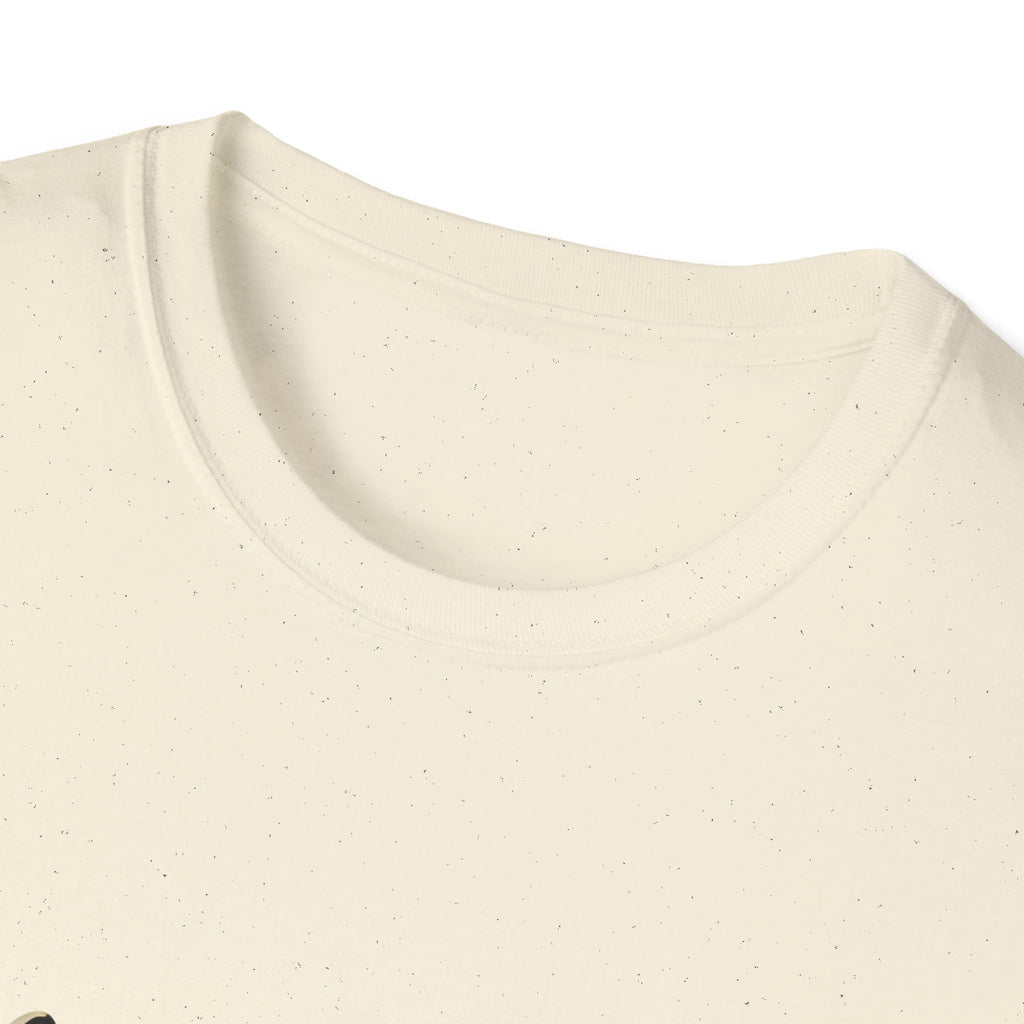 Natural unisex crew-neck T-shirt neckline with short sleeves