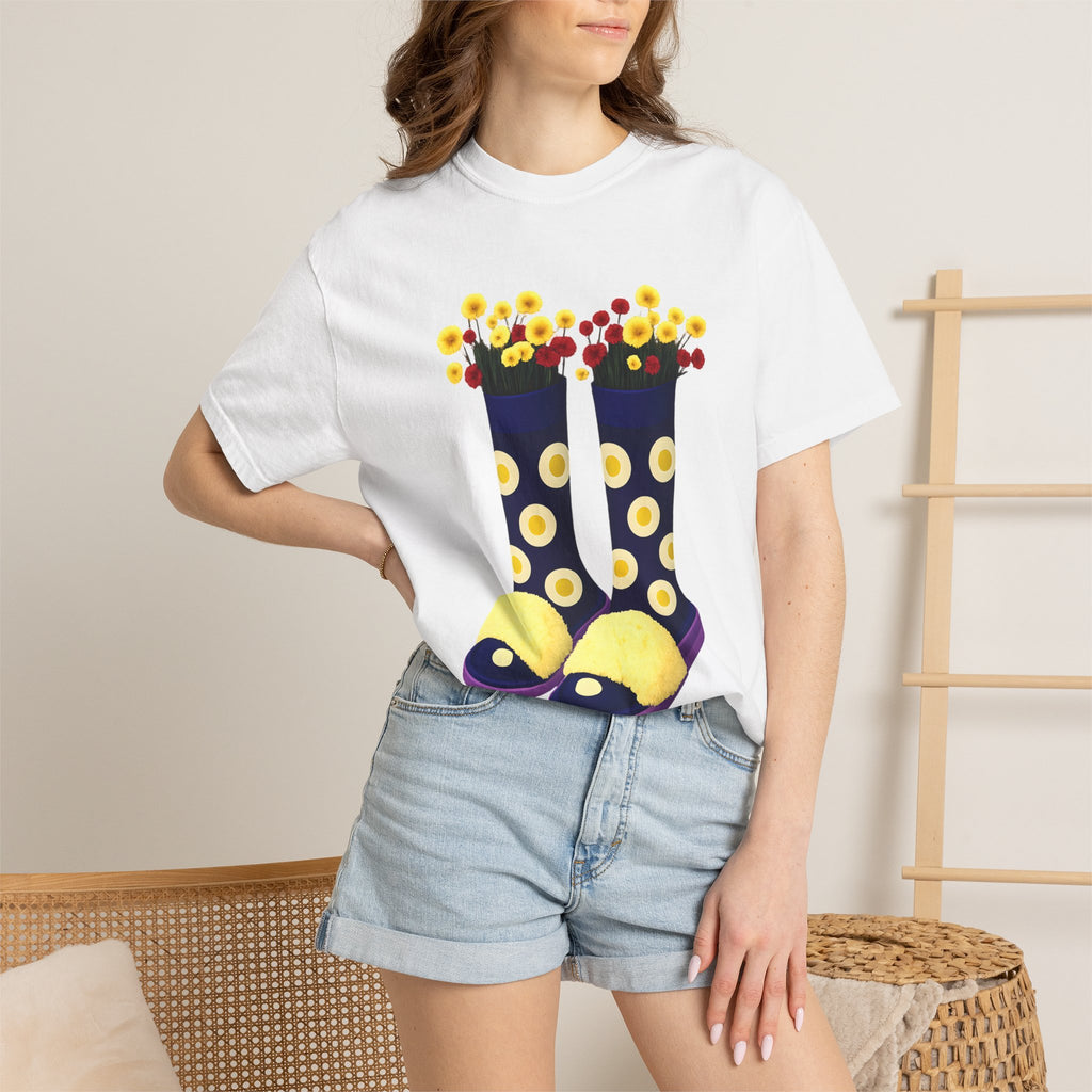 Step Into Kindness T-Shirt – Floral Rain Boot Graphic Tee