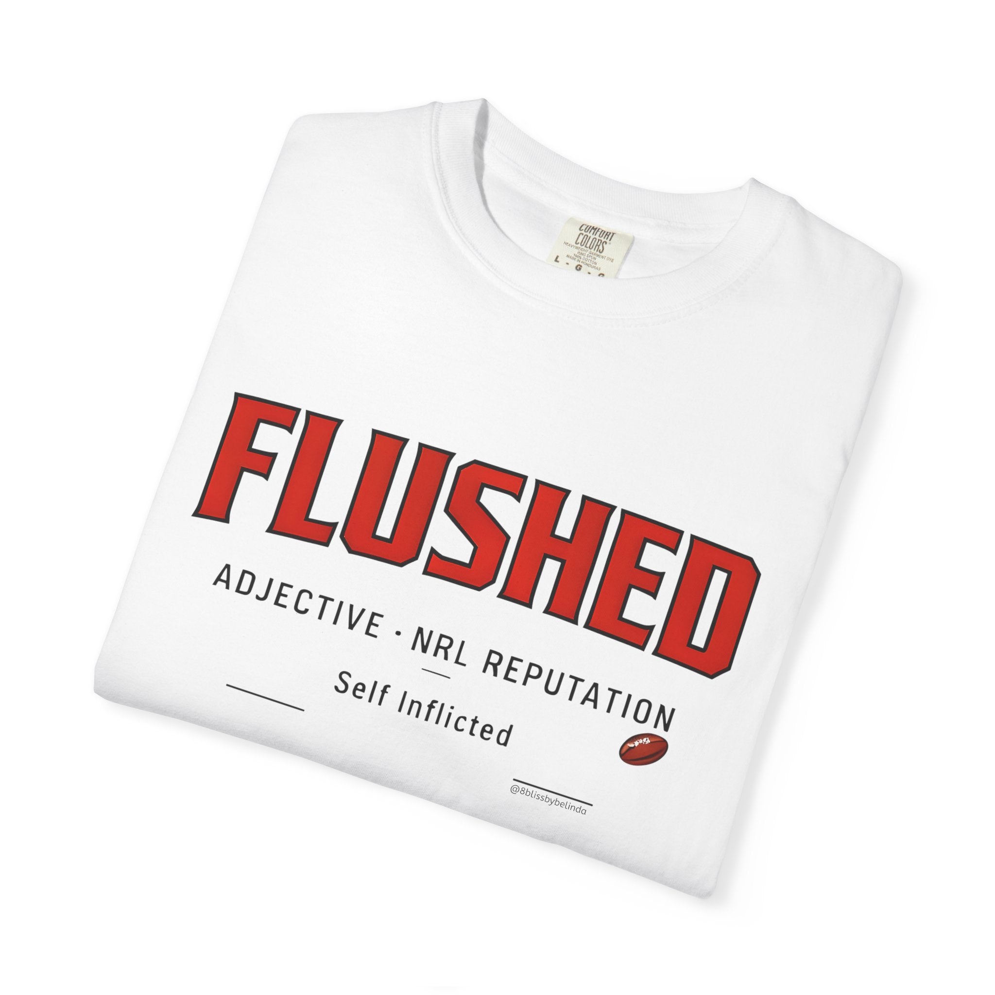 Flushed Graphic T-Shirt — 'Flushed' Sports Humour Tee with Definition Print