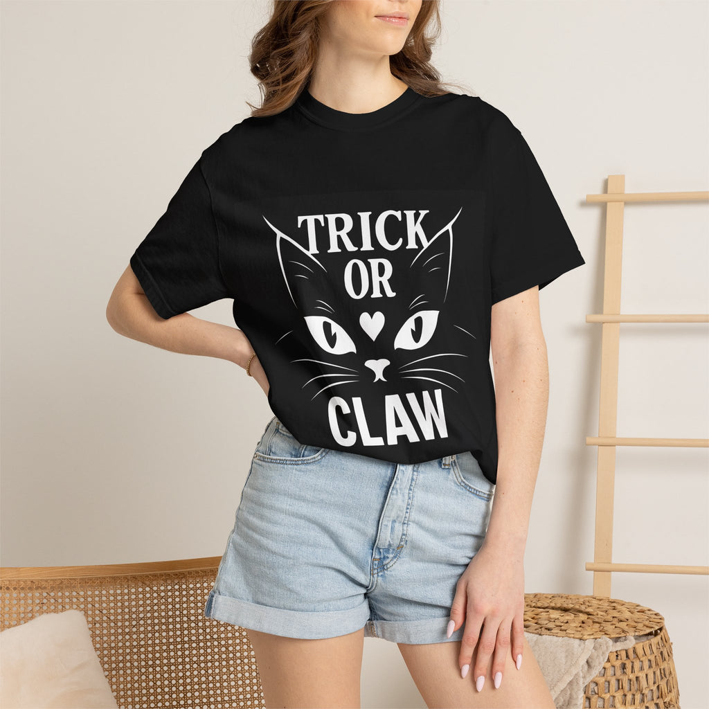 Trick or Claw Halloween Cat T-Shirt