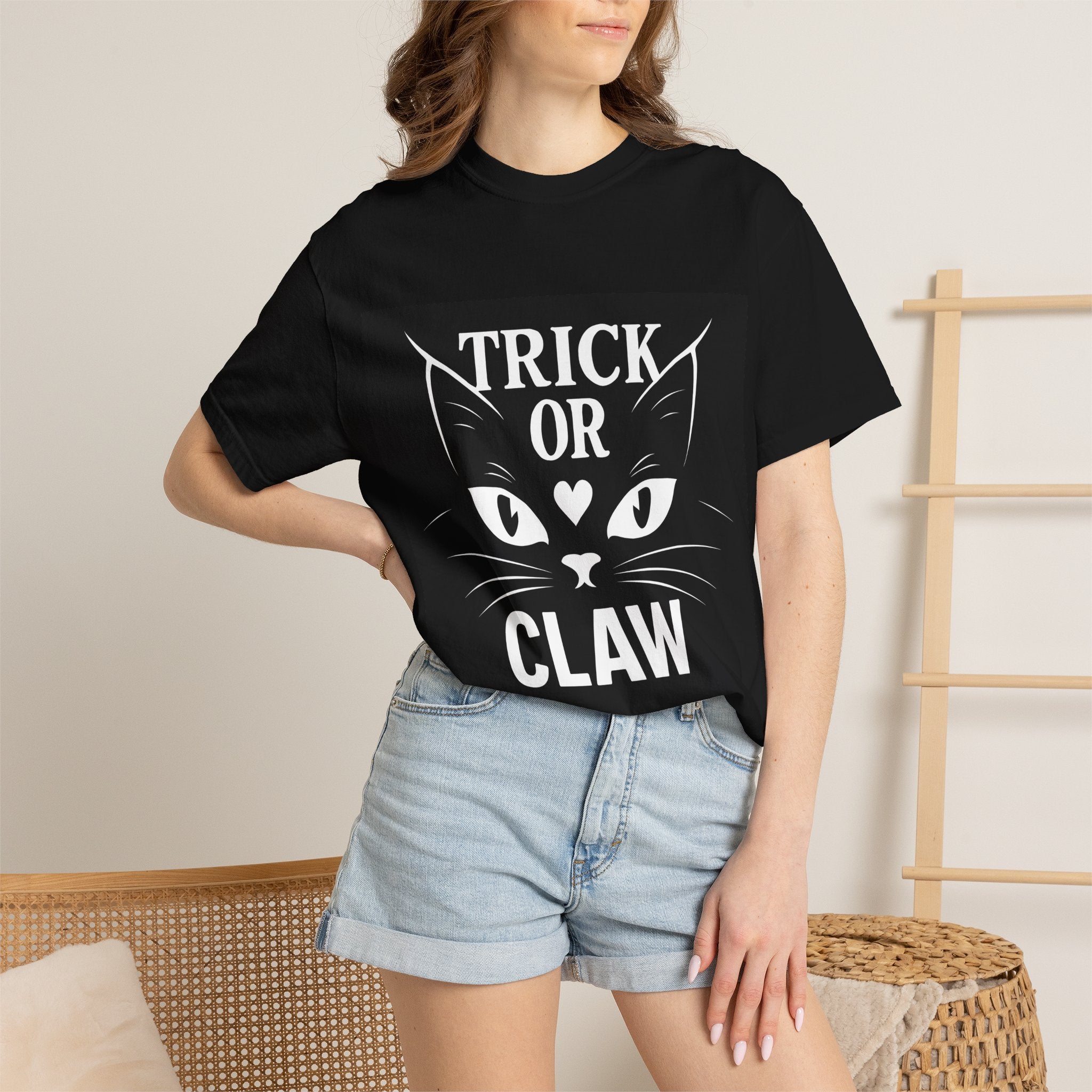 Trick or Claw Halloween Cat T-Shirt
