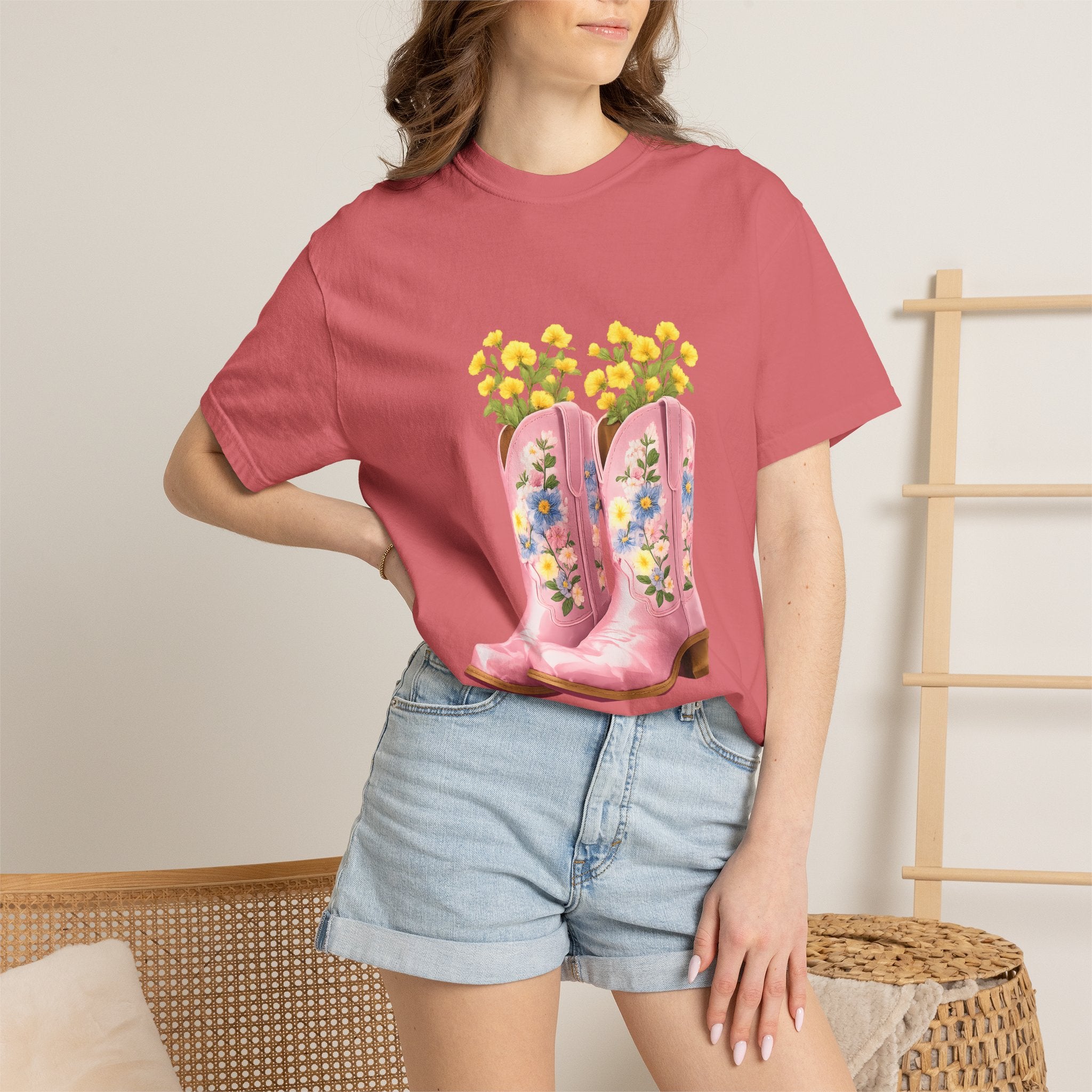 Walk A Mile Smiling T-Shirt – Cowboy Boot Graphic Tee