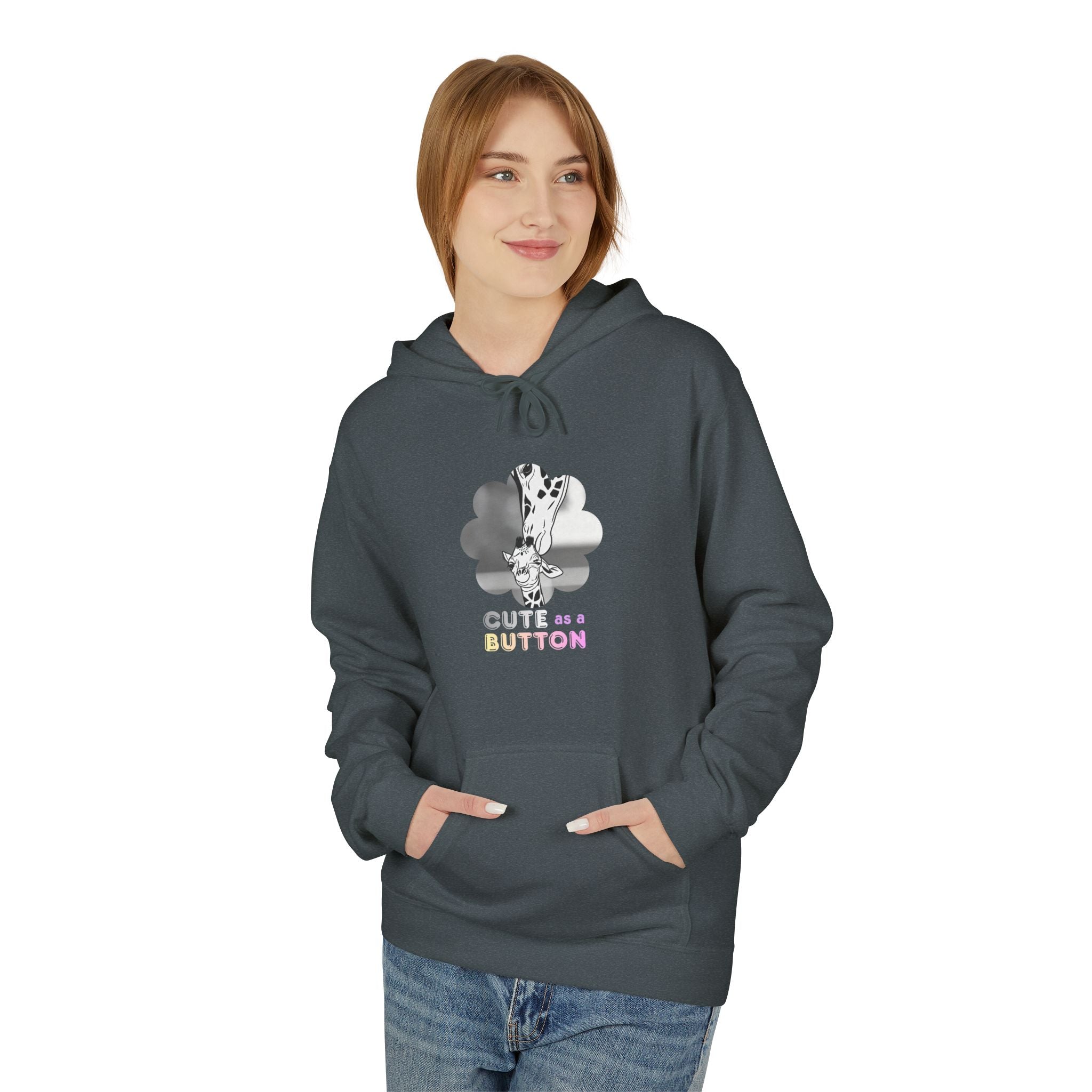 Cute as a Button Giraffe Graphic Hoodie
