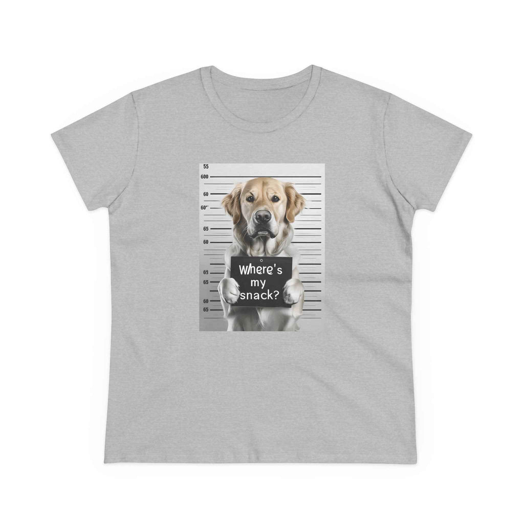 Funny Dog Tee - Where's My Snack? for Pet Lovers, Gift for Dog Moms, Casual Wear, Animal Humour, Cozy Everyday Top