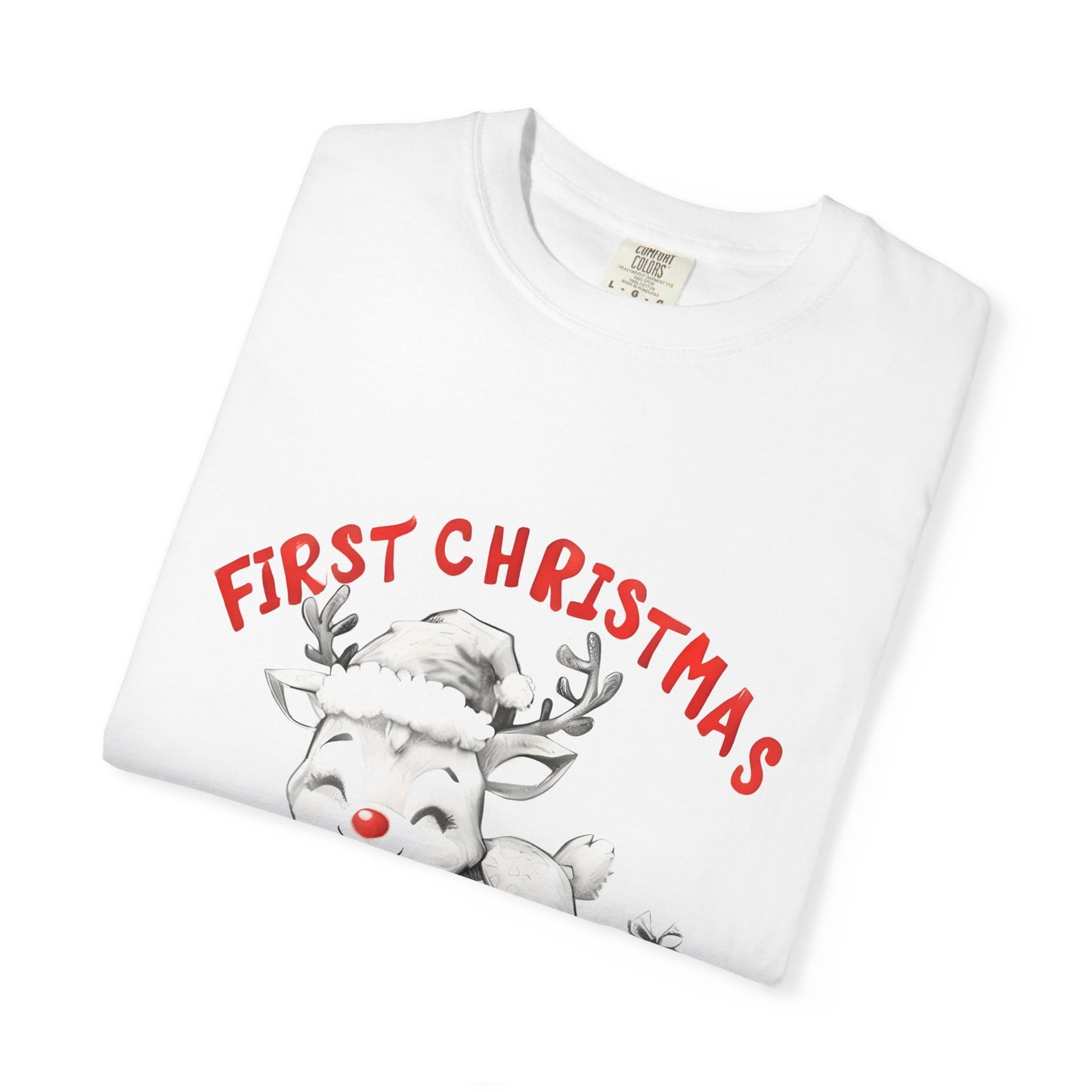First Christmas Mumma 2025 T-Shirt — Baby's First Christmas Reindeer Tee