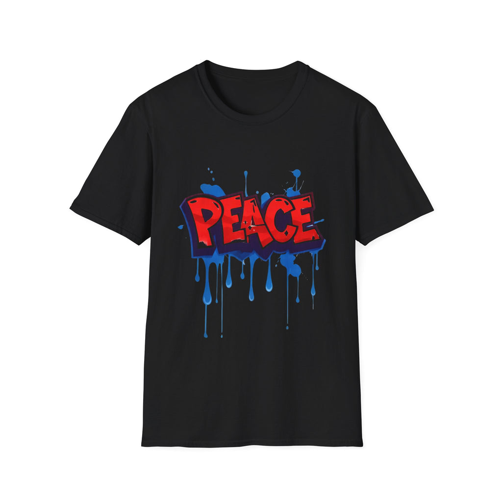 Red Peace Graffiti T-Shirt Ladies — Paint Drip Streetwear Tee