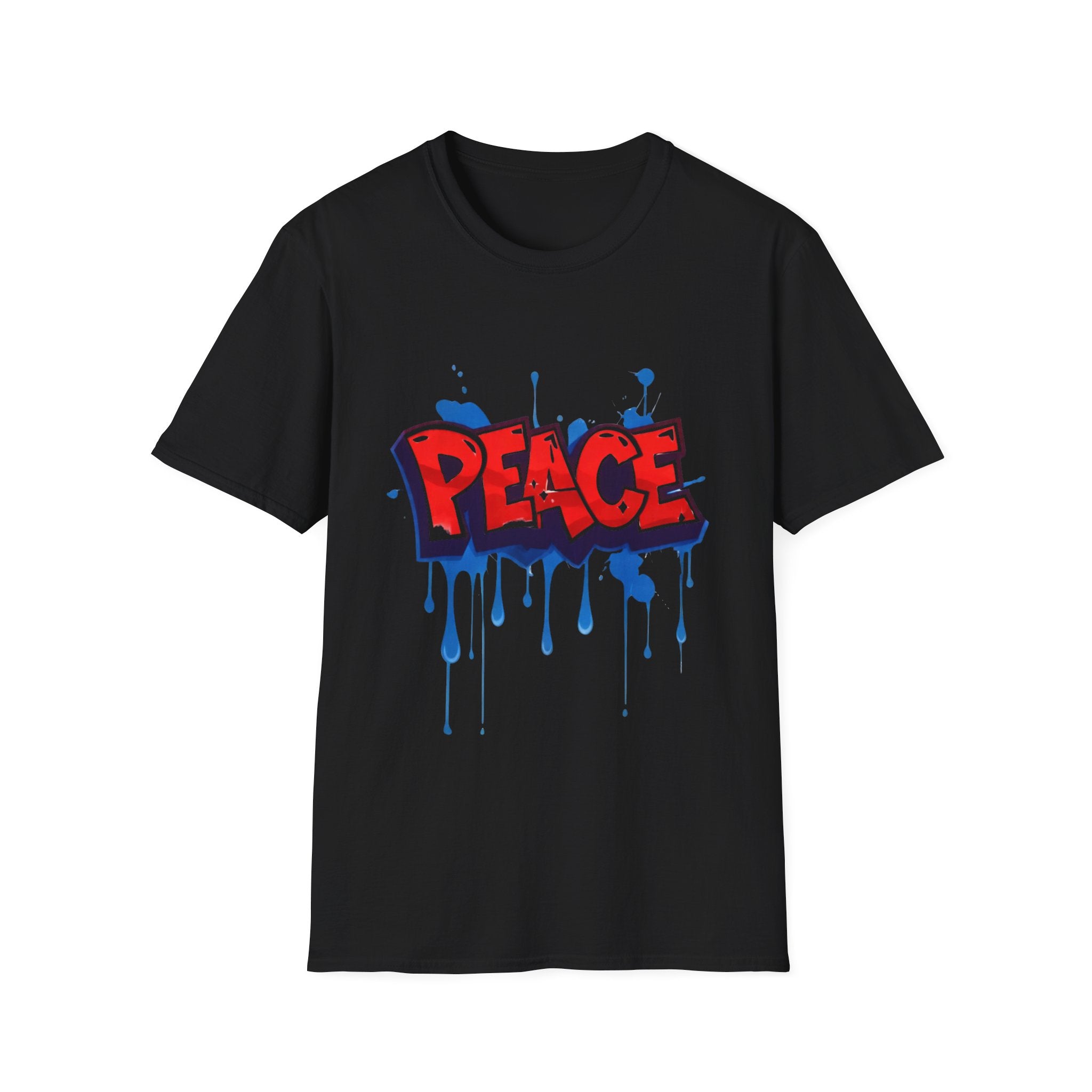 Red Peace Graffiti T-Shirt Ladies — Paint Drip Streetwear Tee