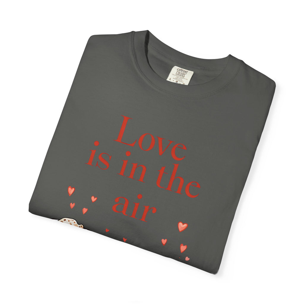 Love is in the Air Coffee T-Shirt, Funny Gift for Coffee Lovers, Valentines Day Tee, Cute Graphic Top, Unisex Casual Wear