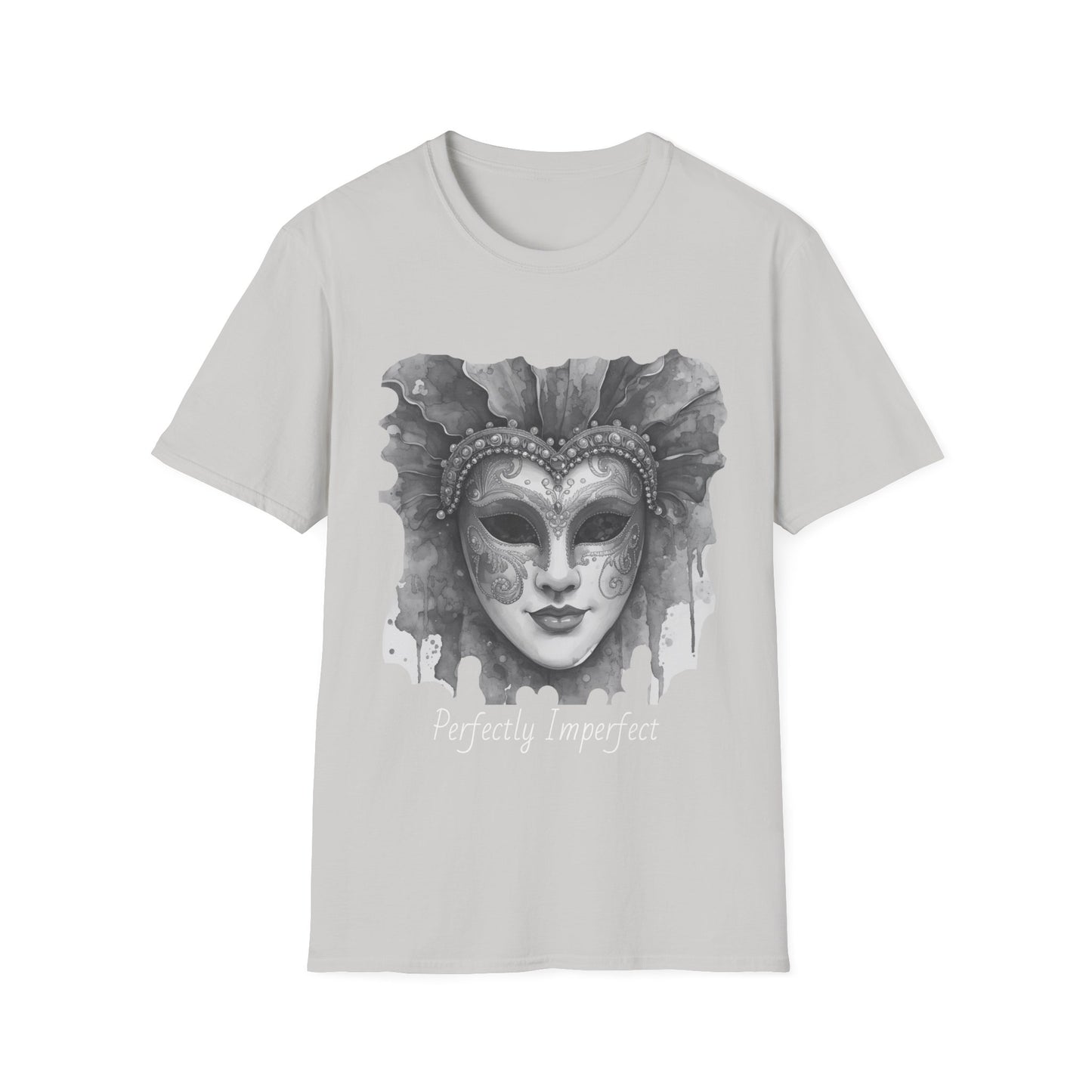 Masquerade Face T-Shirt — "Perfectly Imperfect" Watercolor Mask Tee