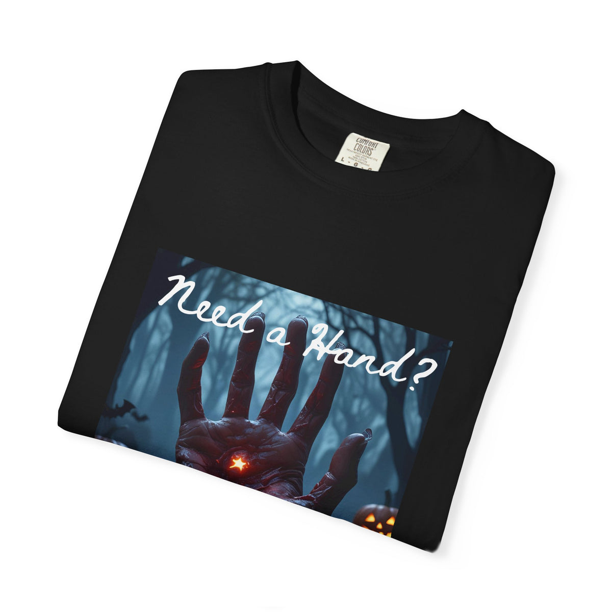Halloween 'Need a Hand?' T-Shirt — Spooky Hand Graphic