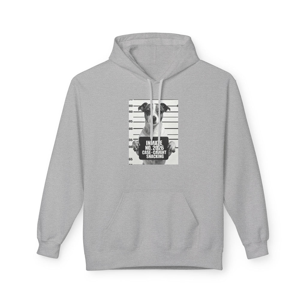 Sport grey hoodie with kangaroo pocket, drawstring hood, and Jack Russell dog graphic