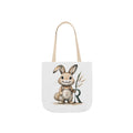 Adorable Letter R Bunny Canvas Tote Bag, Cute Easter Gift, Eco-friendly Shopping Bag, Kids' Party Gift