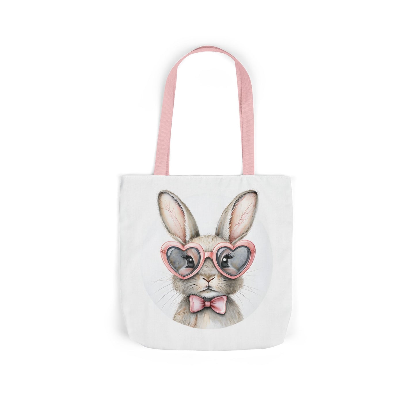 Cute Double Sided Bunny Canvas Tote Bag, Eco-Friendly Shopping Bag, Easter Gift, Spring Style Tote, Bunny Lover's Tote 3-Color Straps