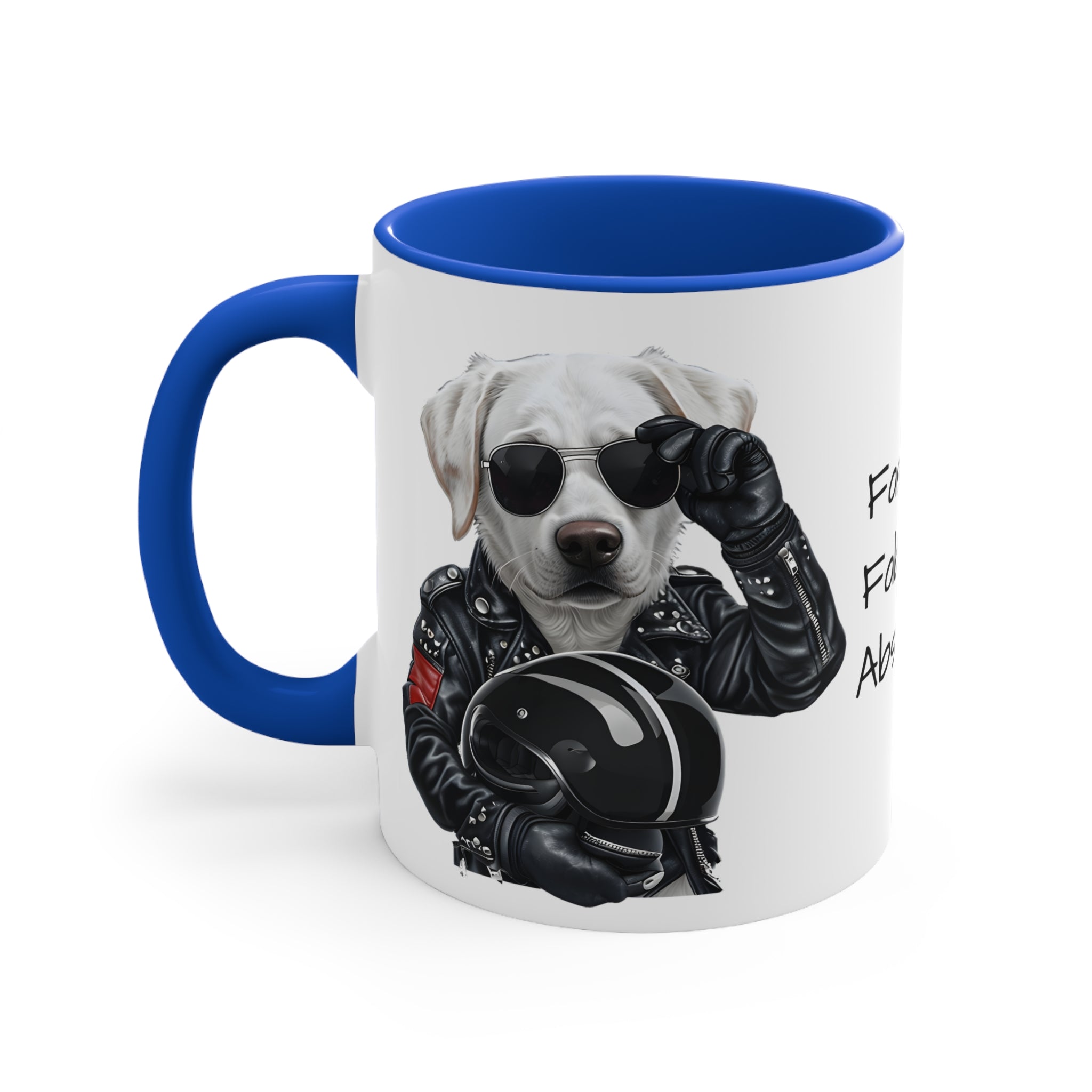 Labrador in a Motorbike Outfit Accent Mug I Feel the Need for Treats Fun Pet Lover Gift for Dog Moms & Dads
