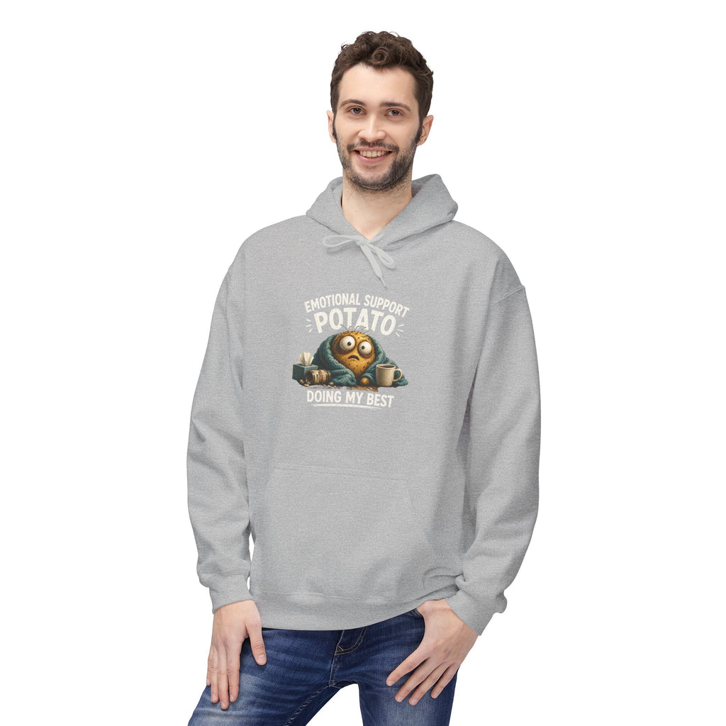 Emotional Support Potato Hoodie — "Doing My Best" Cozy Graphic Design