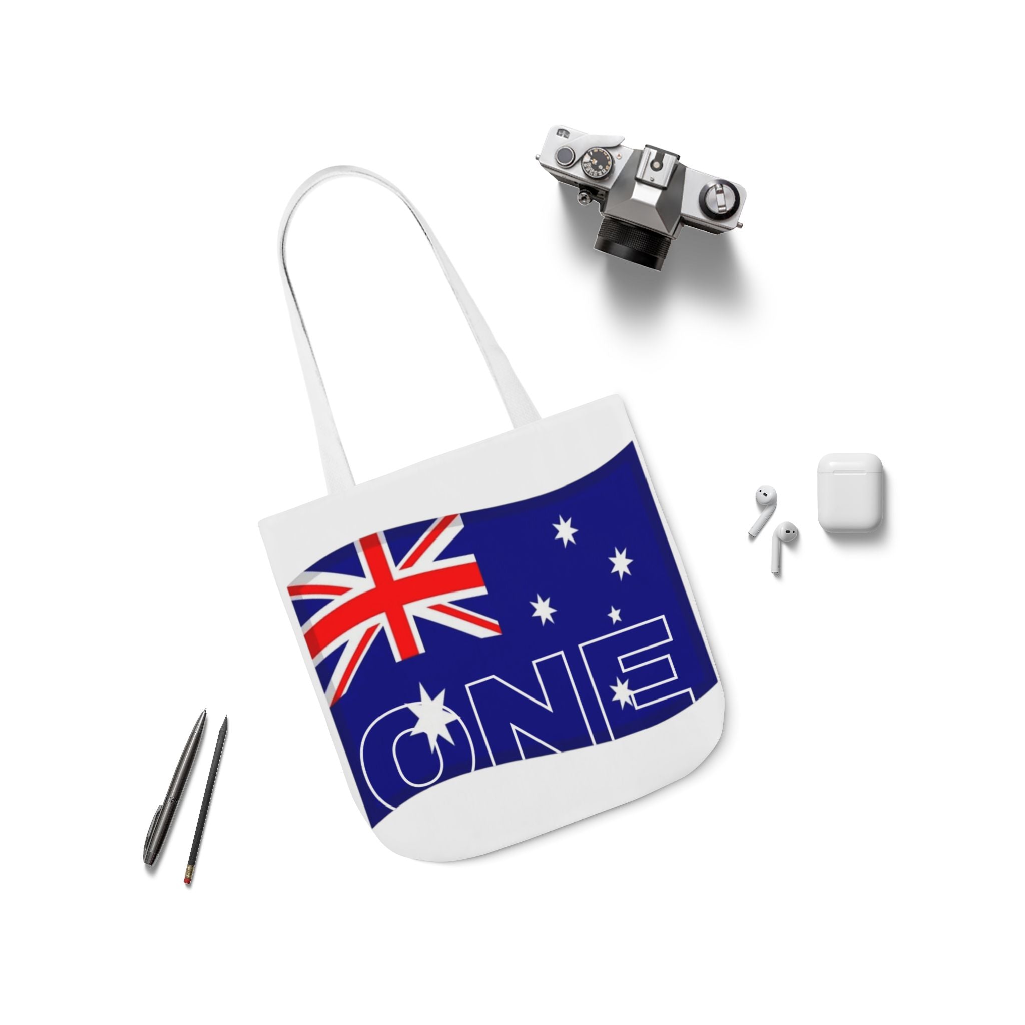 Australia Flag 'ONE' Canvas Tote Bag — Patriotic Aussie Market Tote
