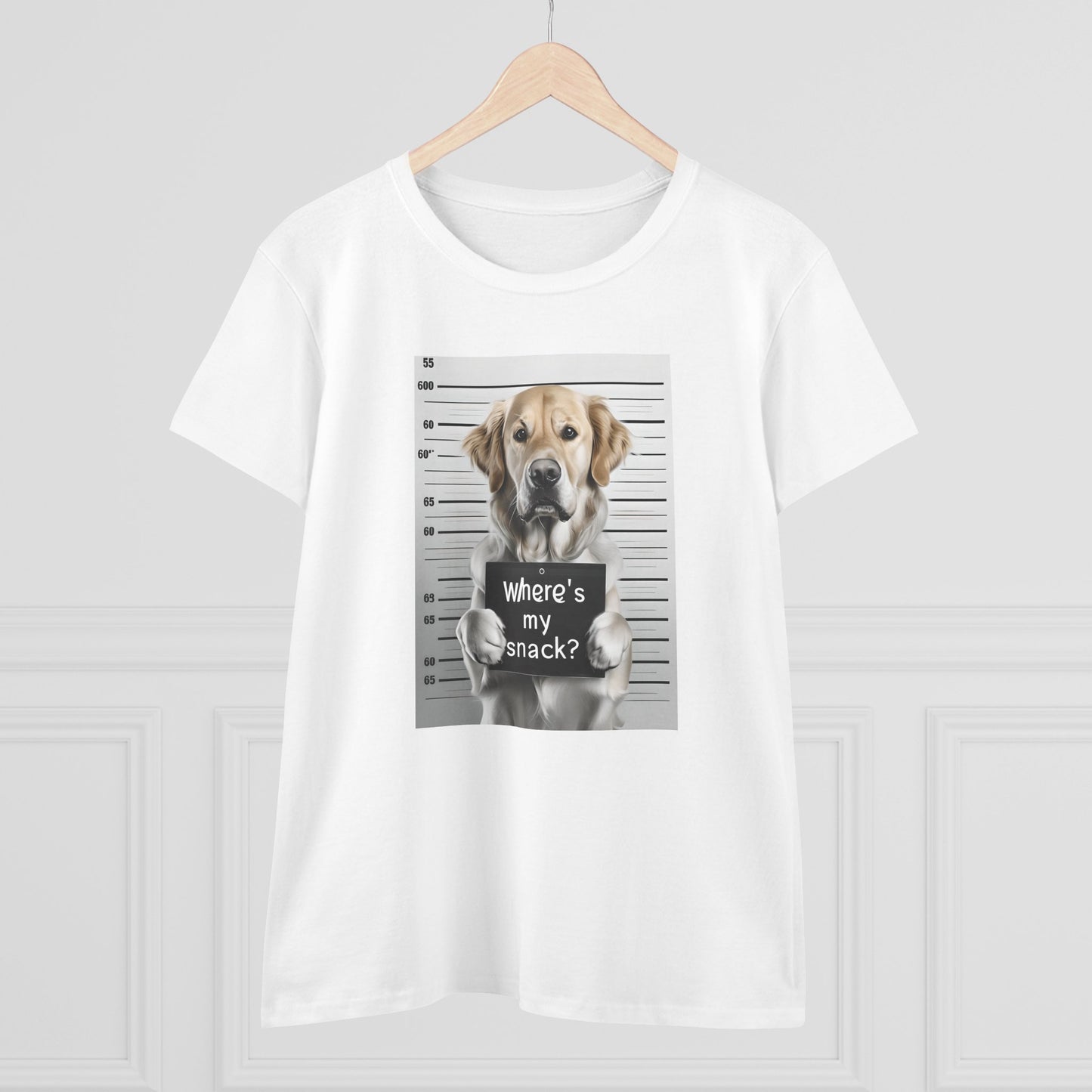 Funny Dog Tee - Where's My Snack? for Pet Lovers, Gift for Dog Moms, Casual Wear, Animal Humour, Cozy Everyday Top