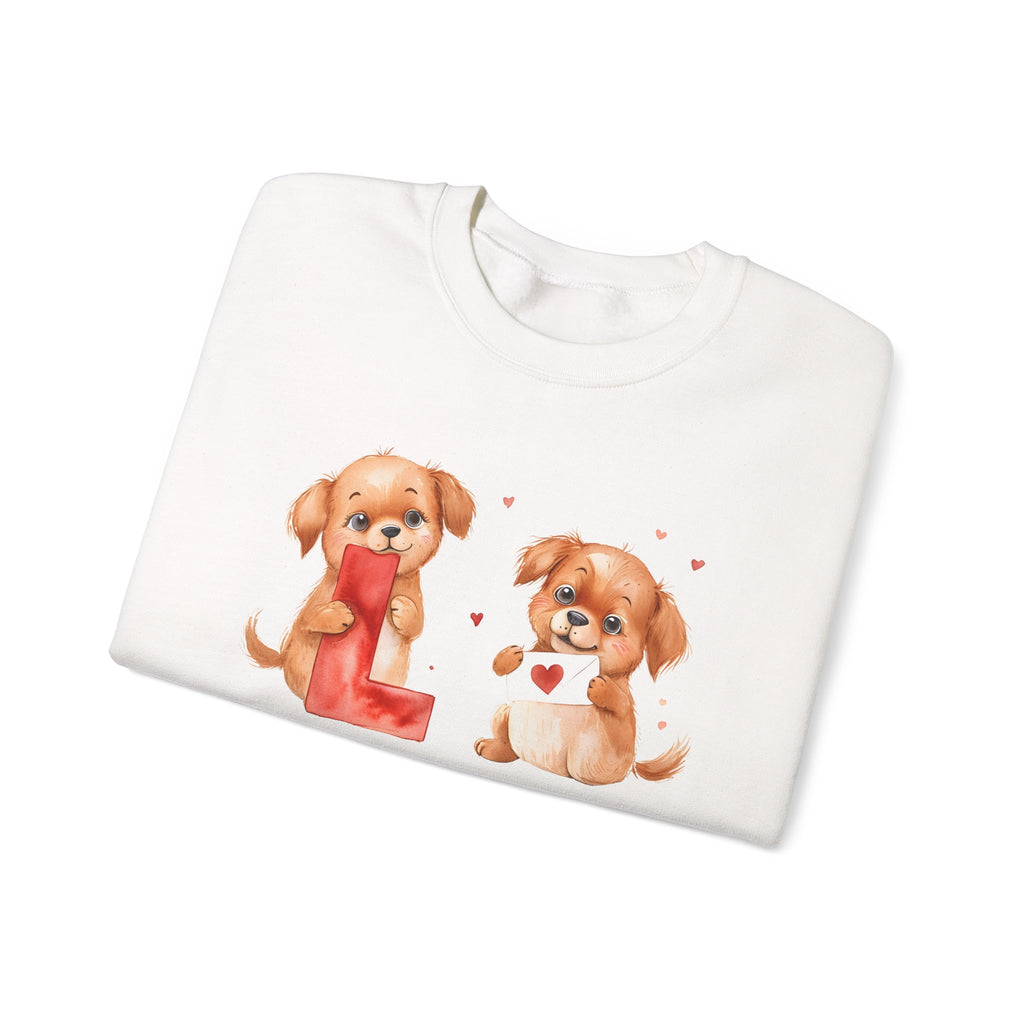 Unisex Heavy Blend Crewneck, Couple Matching Sweatshirts, Cute Dog Design - Love Day Gift, Valentine's Day Outfit, Gift for Him or Her