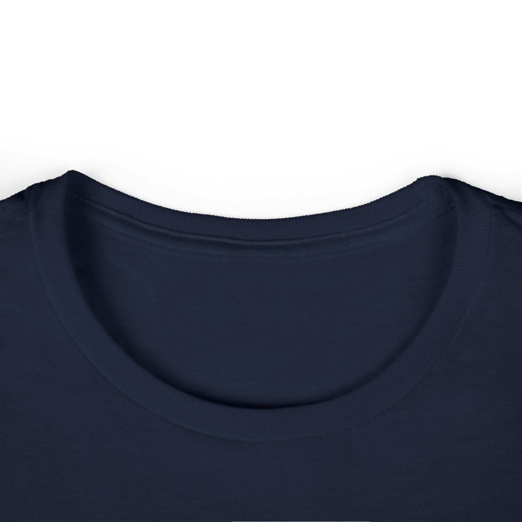 Women's tee neckline, navy crew neck