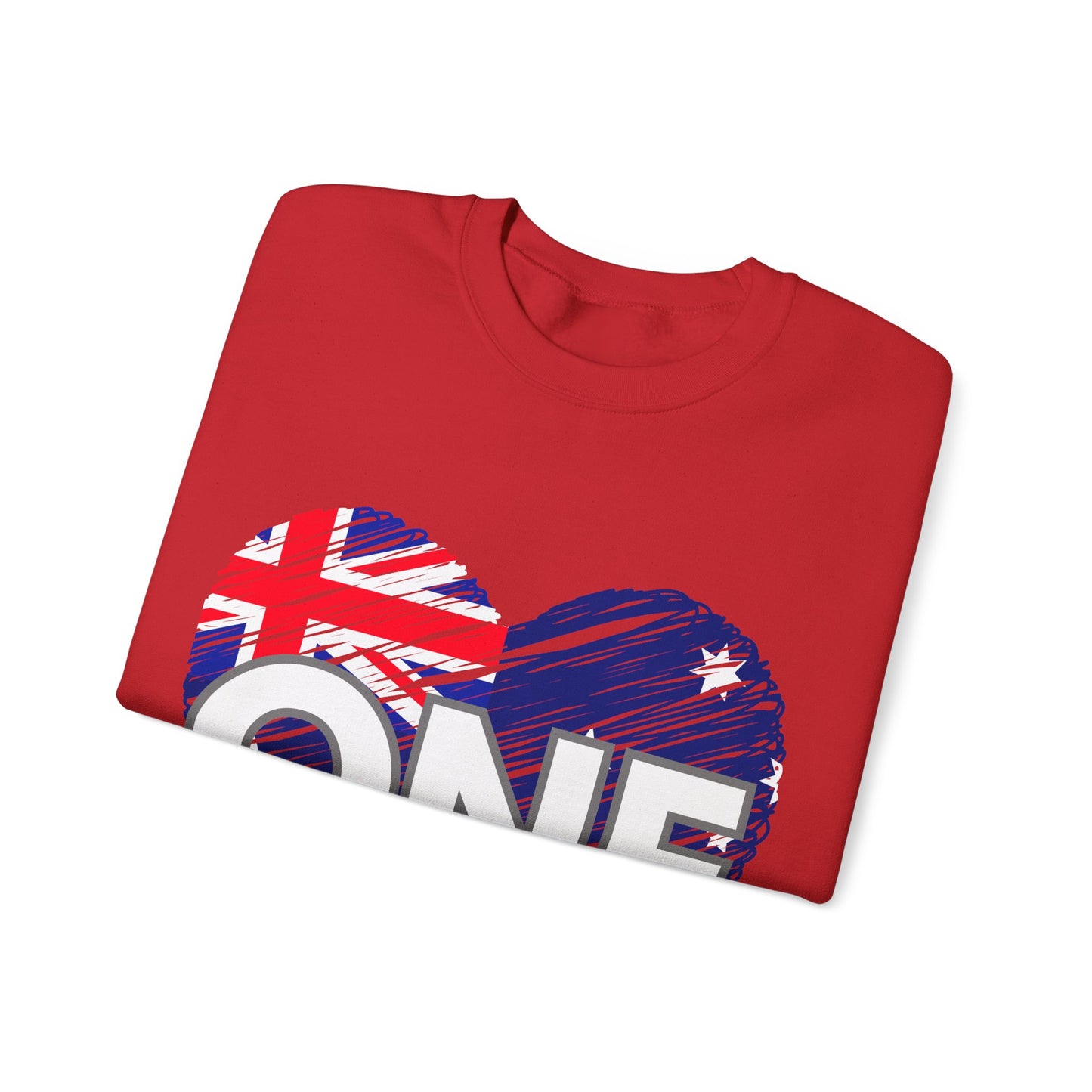 Australia ONE Heart Crewneck Unity Sweatshirt – Patriotic Aussie Design