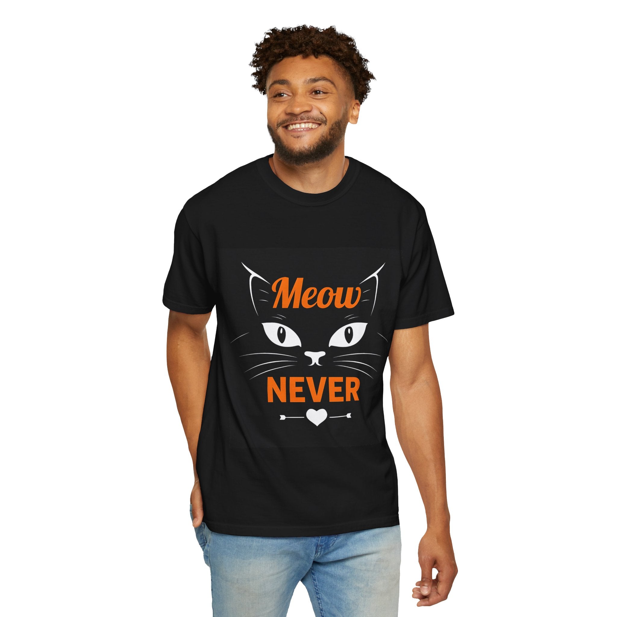 Cat Lover's Unisex T-Shirt - 'Meow Never' Graphic Tee, Pet Owner Gift, Cat Mom Apparel, Fun Animal T-Shirt